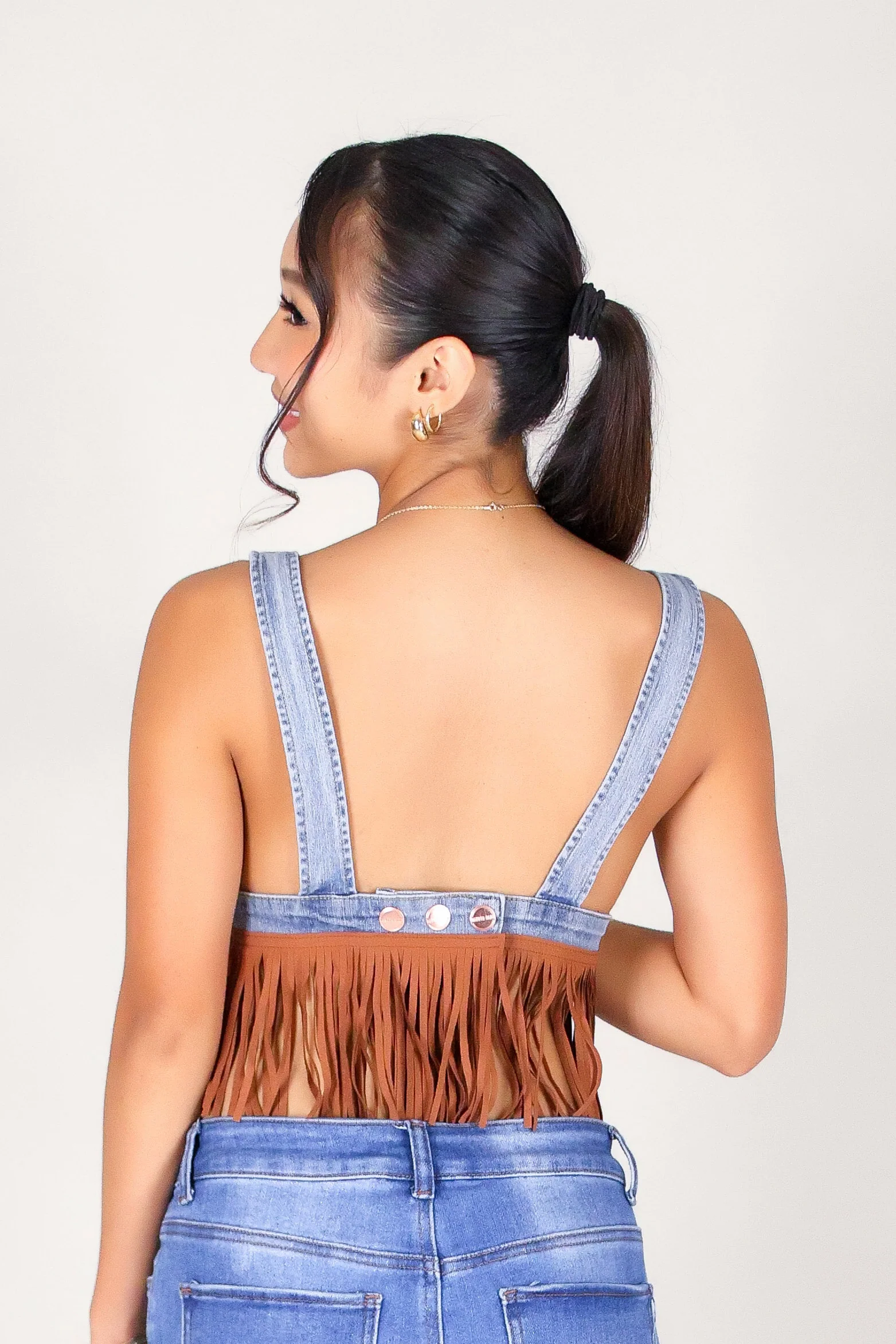 WILD WEST DENIM CROP TOP - Image 4