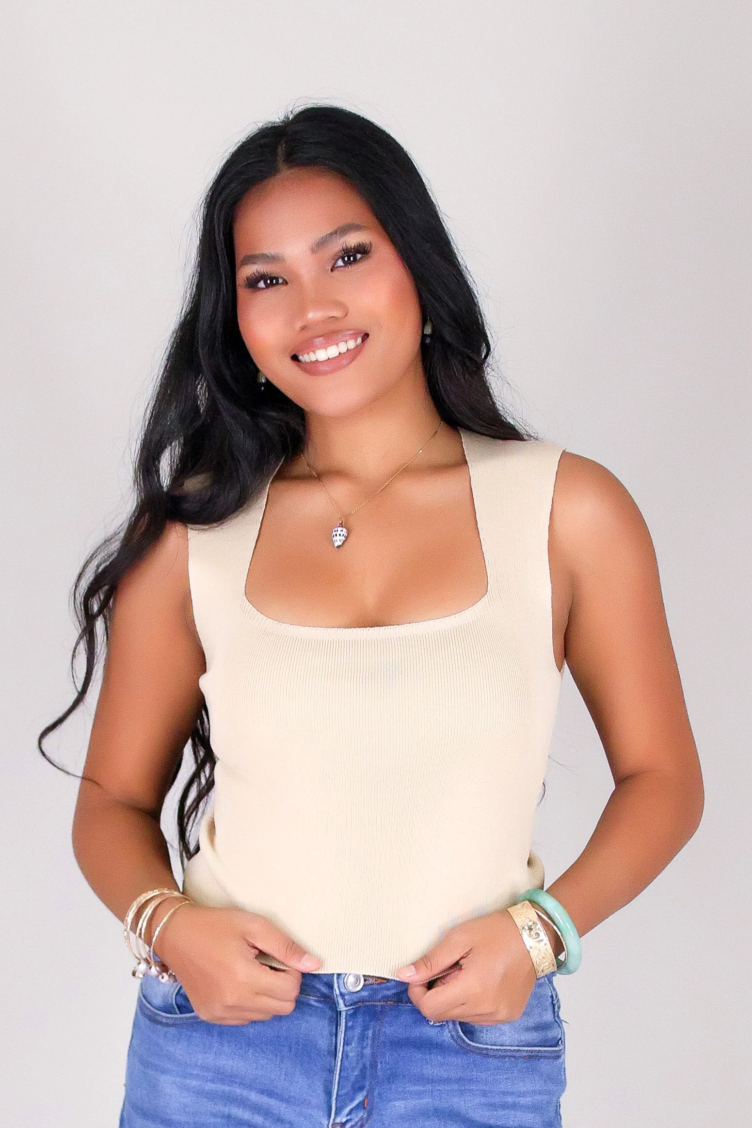 COZY CUT SWEATER TANK - Image 2