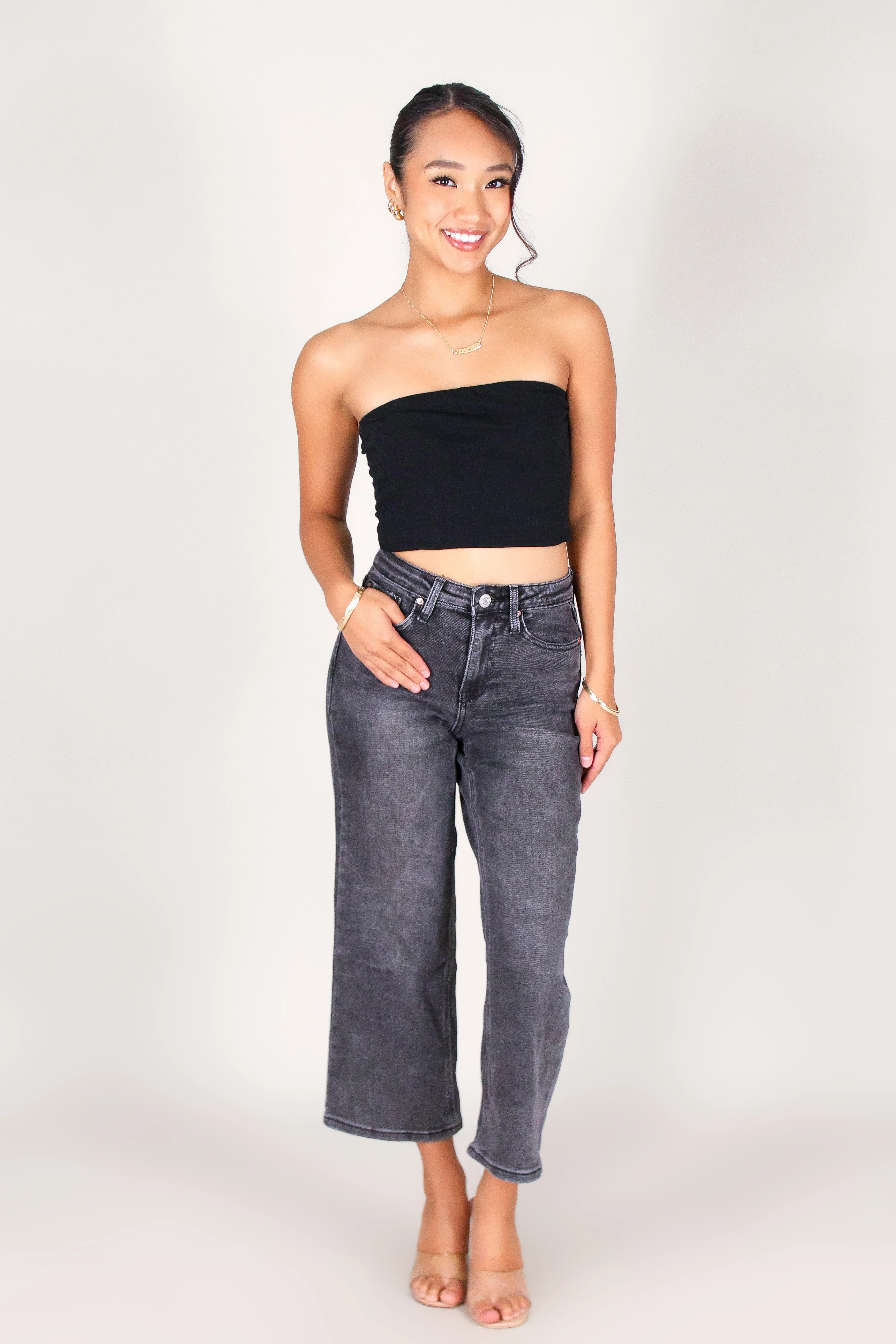 HIGHLINE CROP DENIM CAPRI'S