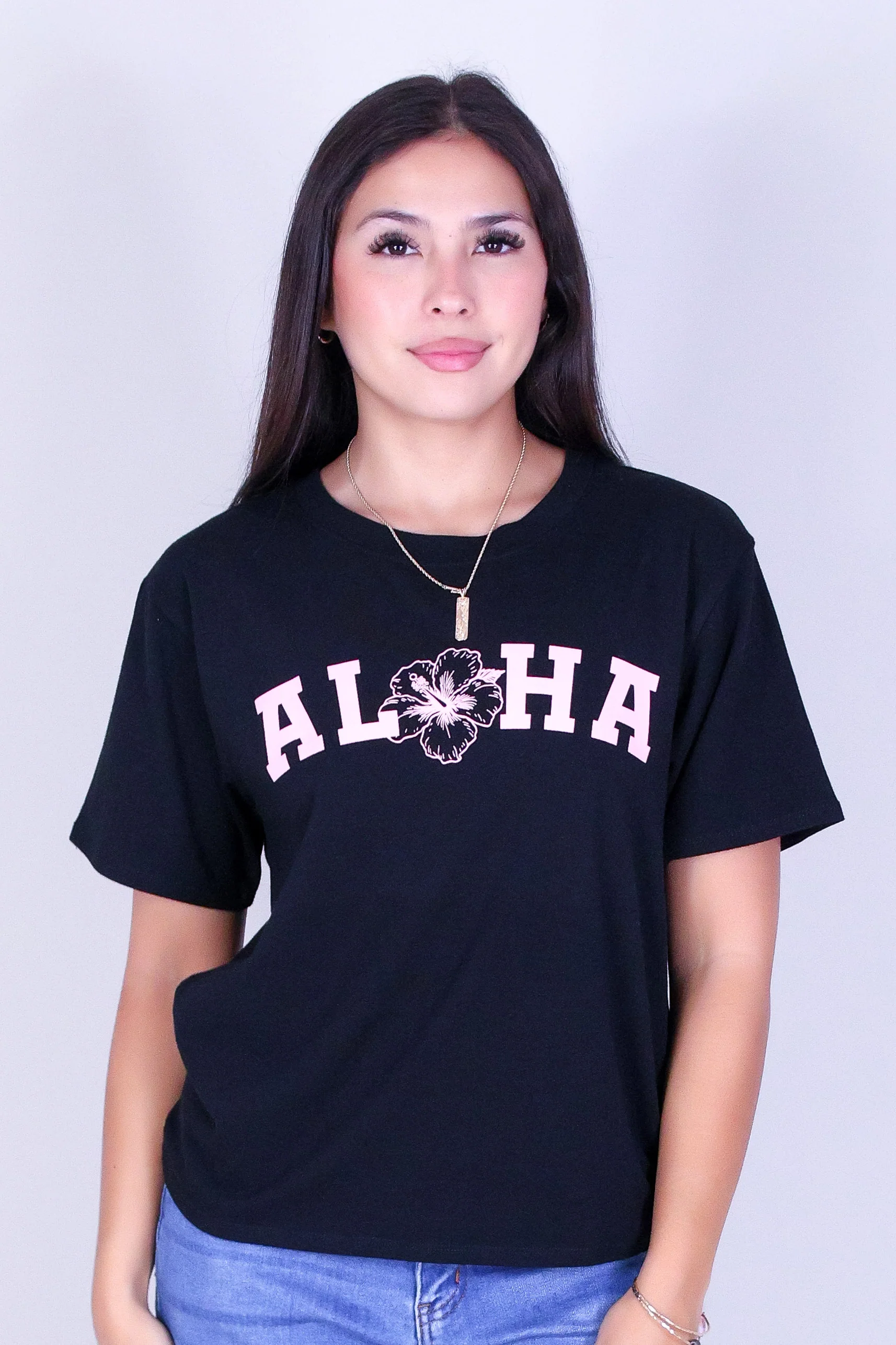 ALOHA HIBISCUS VARSITY TEE - Image 2