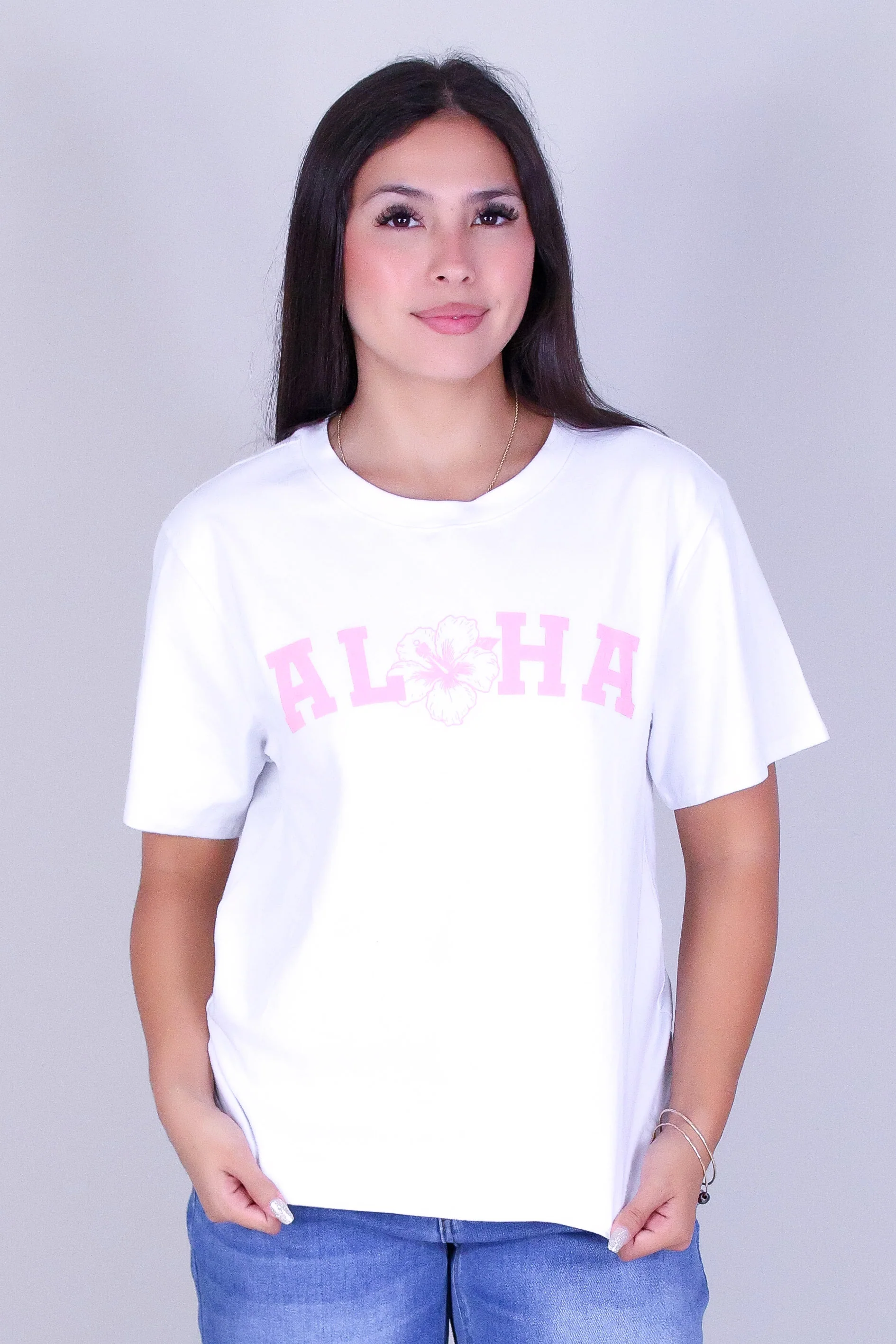ALOHA HIBISCUS VARSITY TEE - Image 2