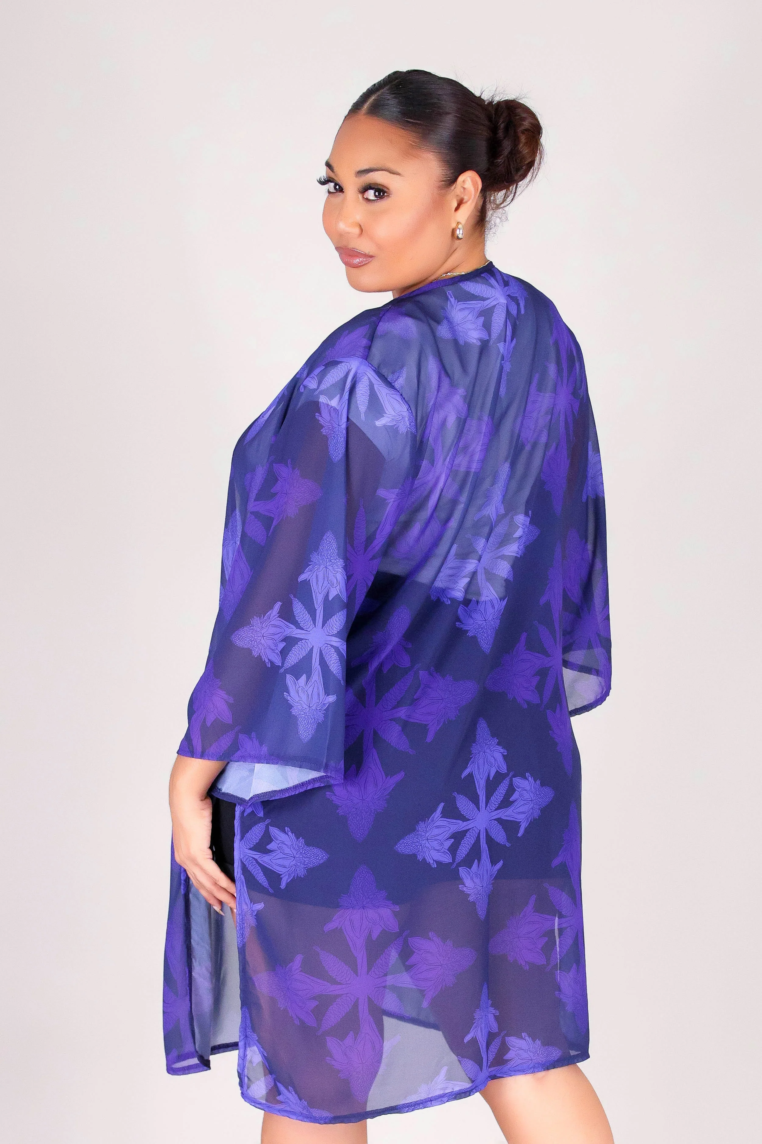 TORCH GINGER QUILT CHIFFON CARDIGAN - Image 4