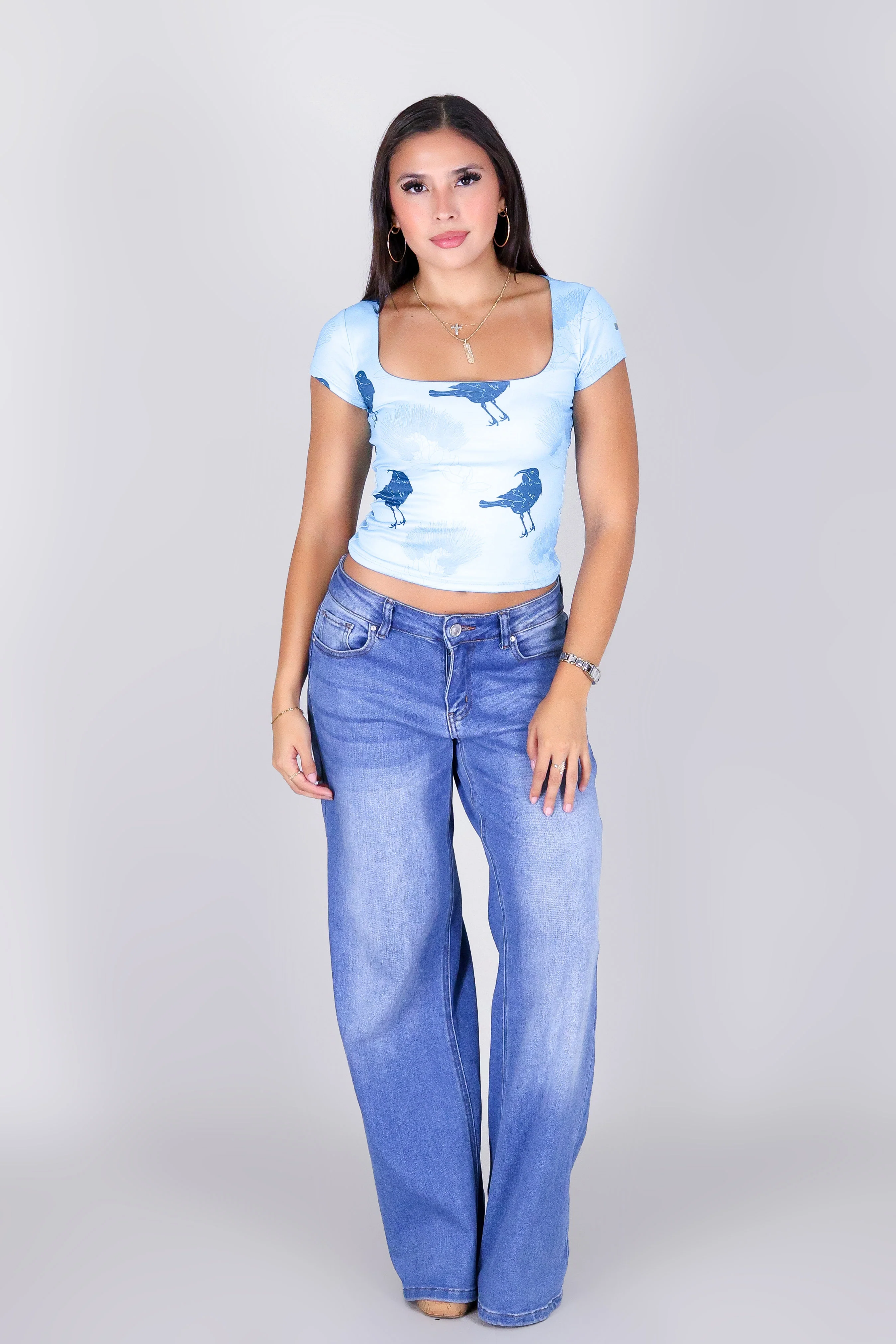 IIWI BIRD SQUARE NECK TOP