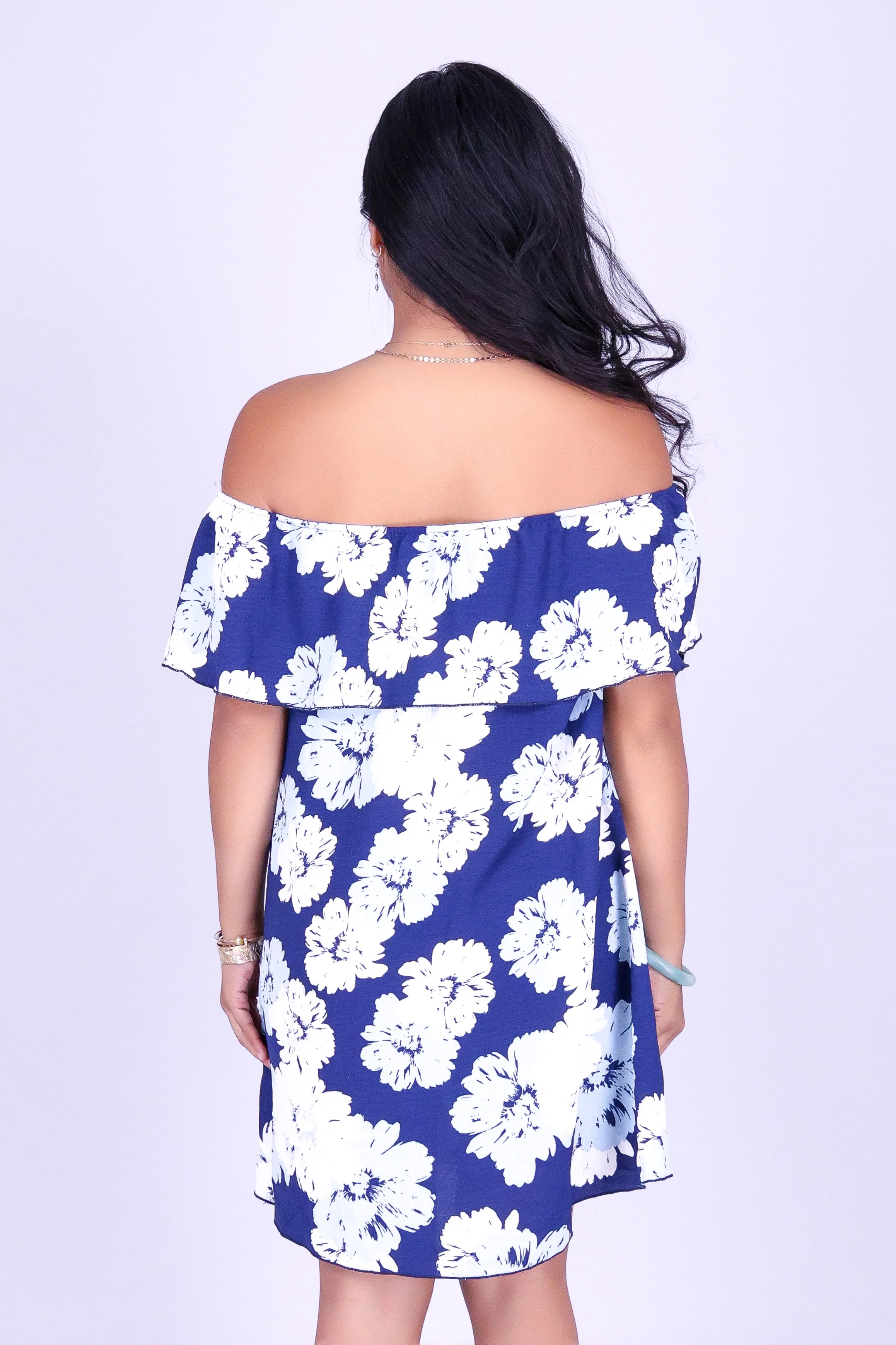 FLORAL VEIL OFF SHOULDER MINI DRESS - Image 4