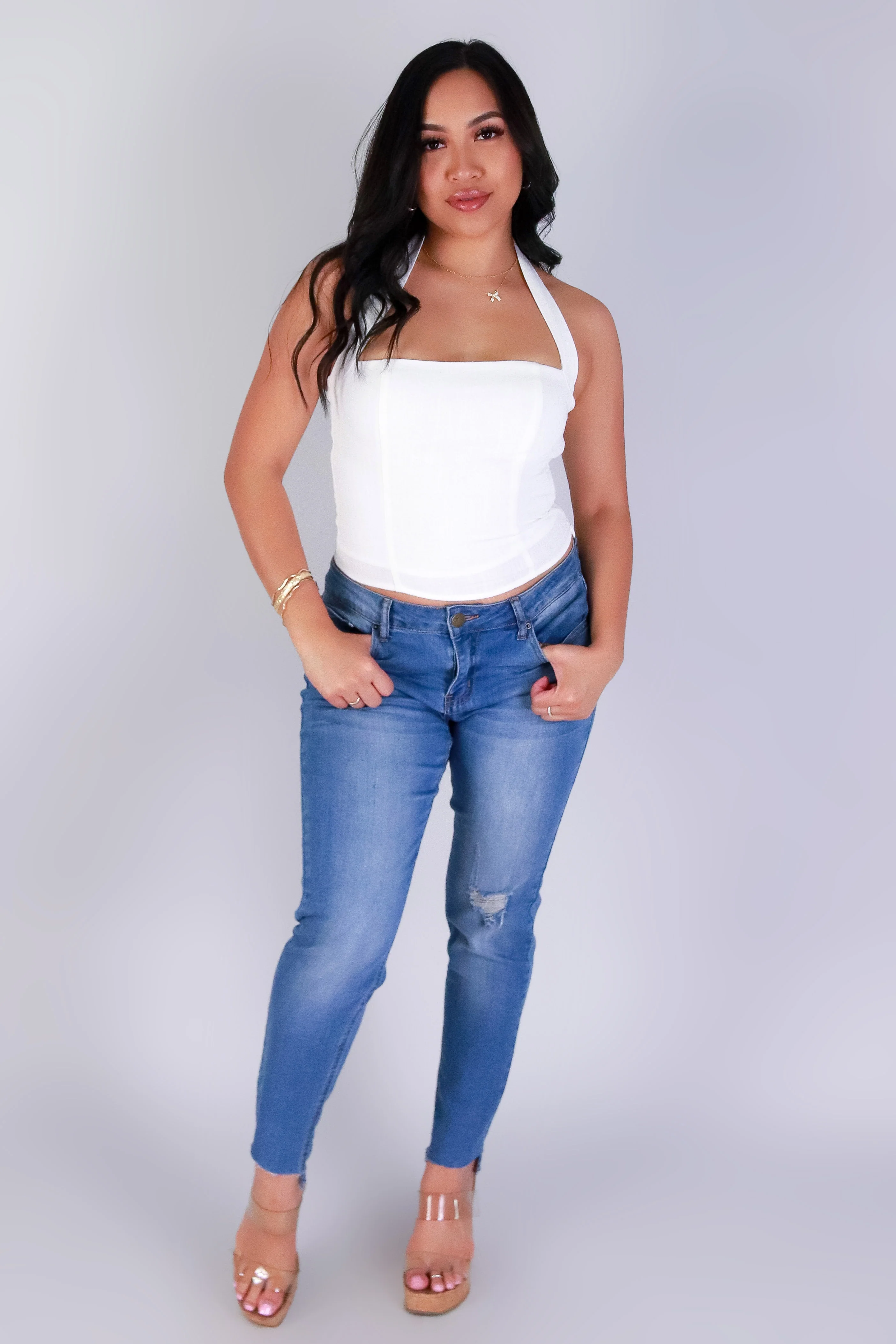 TIED IN STYLE HALTER TOP - Image 2