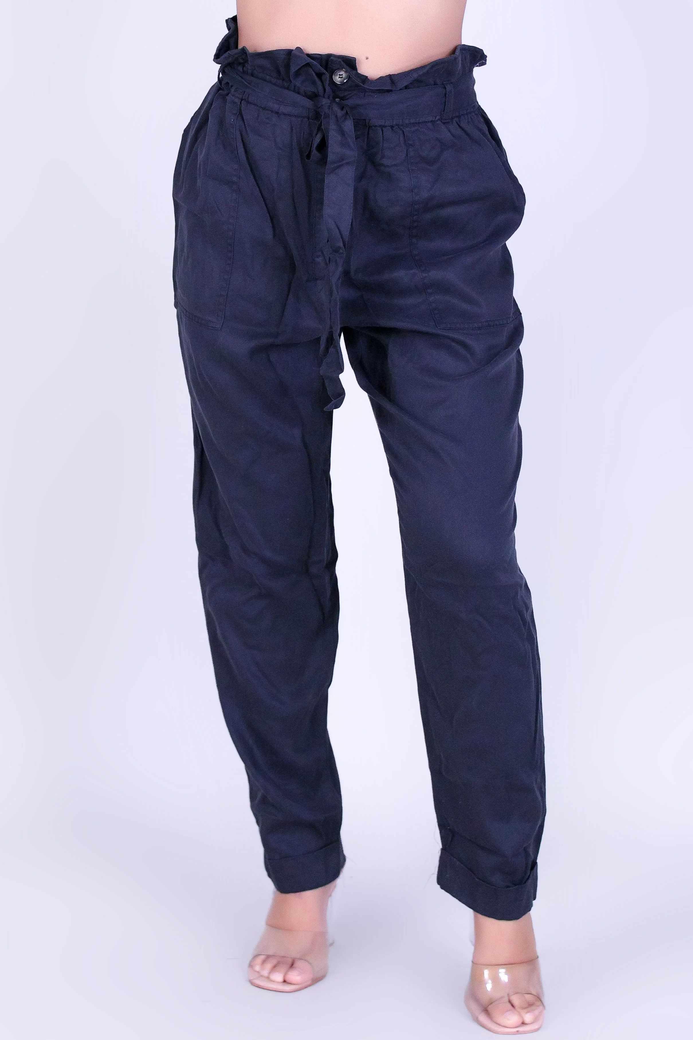 CINCHED WAIST CUFFED PANTS - Image 2