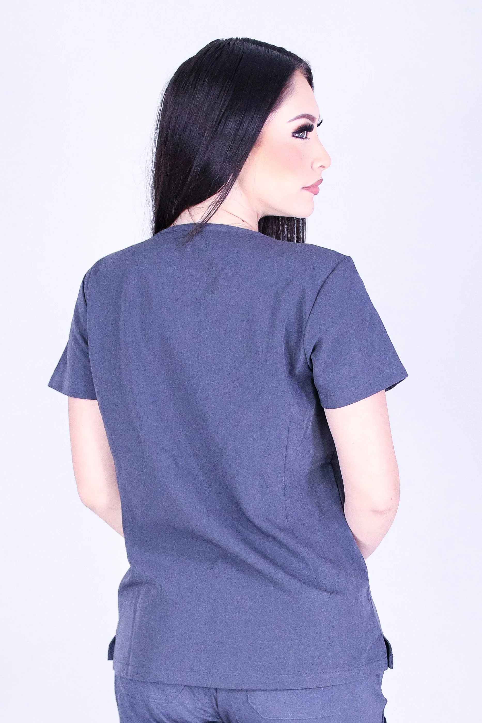 ALL-DAY ALOHA DOUBLE STRAND LEI SCRUB TOP - Image 4