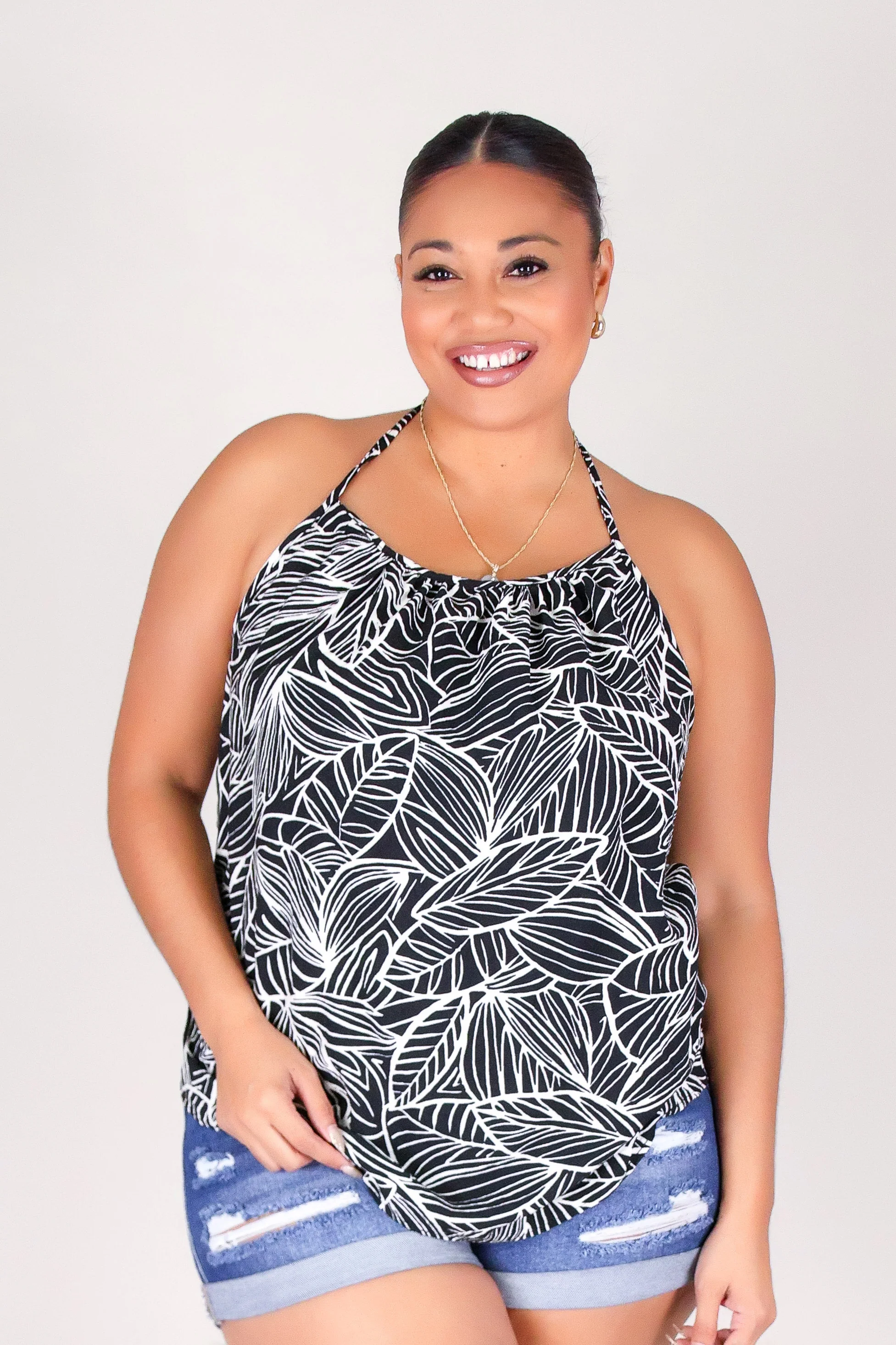 WILD LEAF HALTER TOP - Image 2