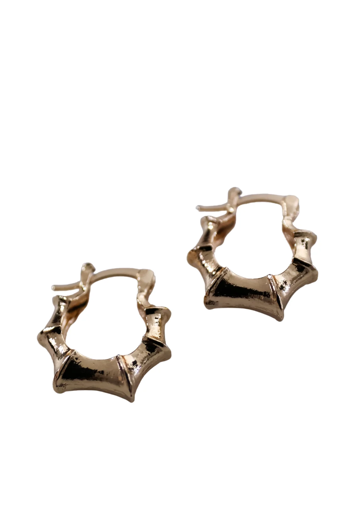 MINI BAMBOO HOOP EARRINGS - Image 2