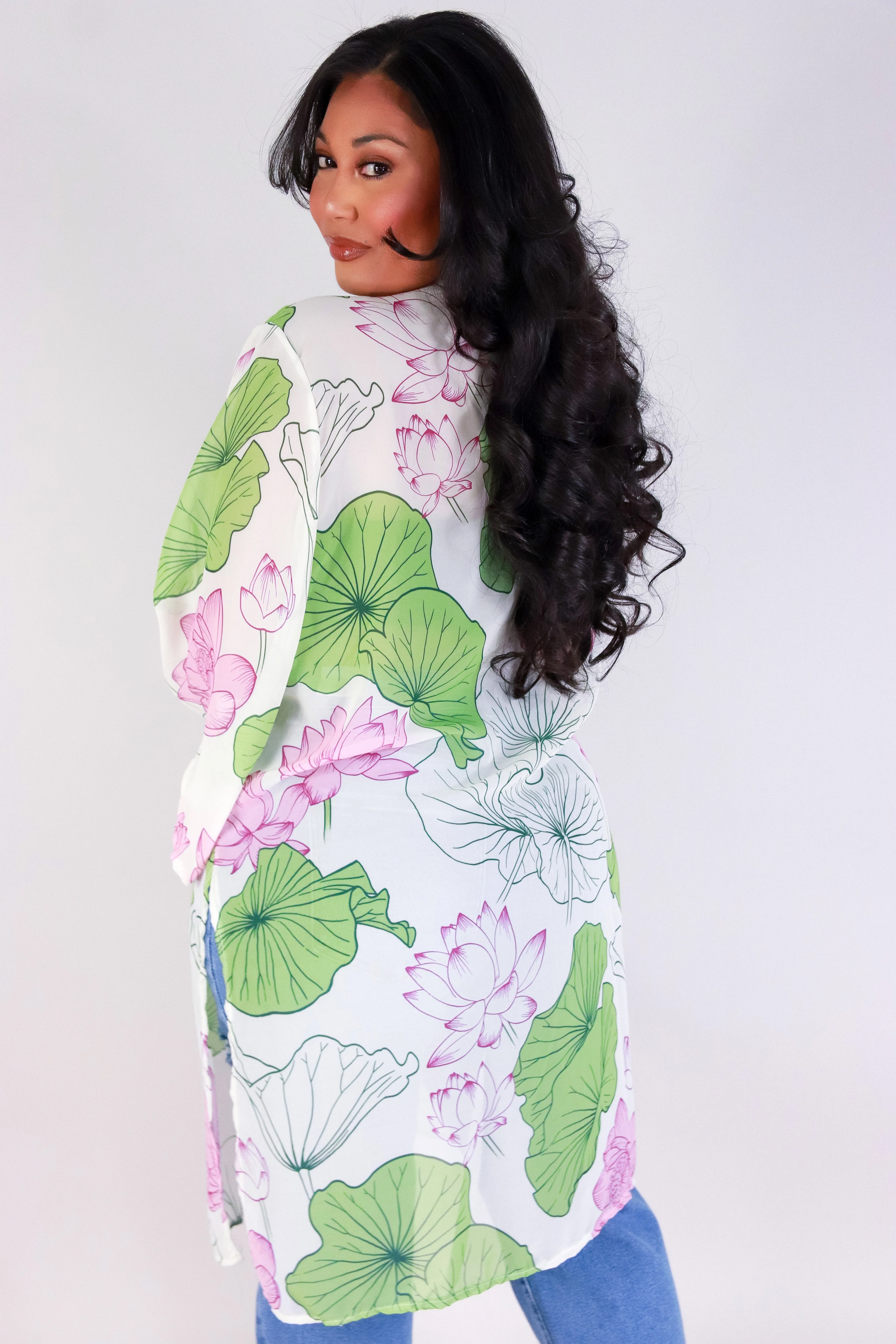 WATER LILY CHIFFON CARDIGAN - Image 2