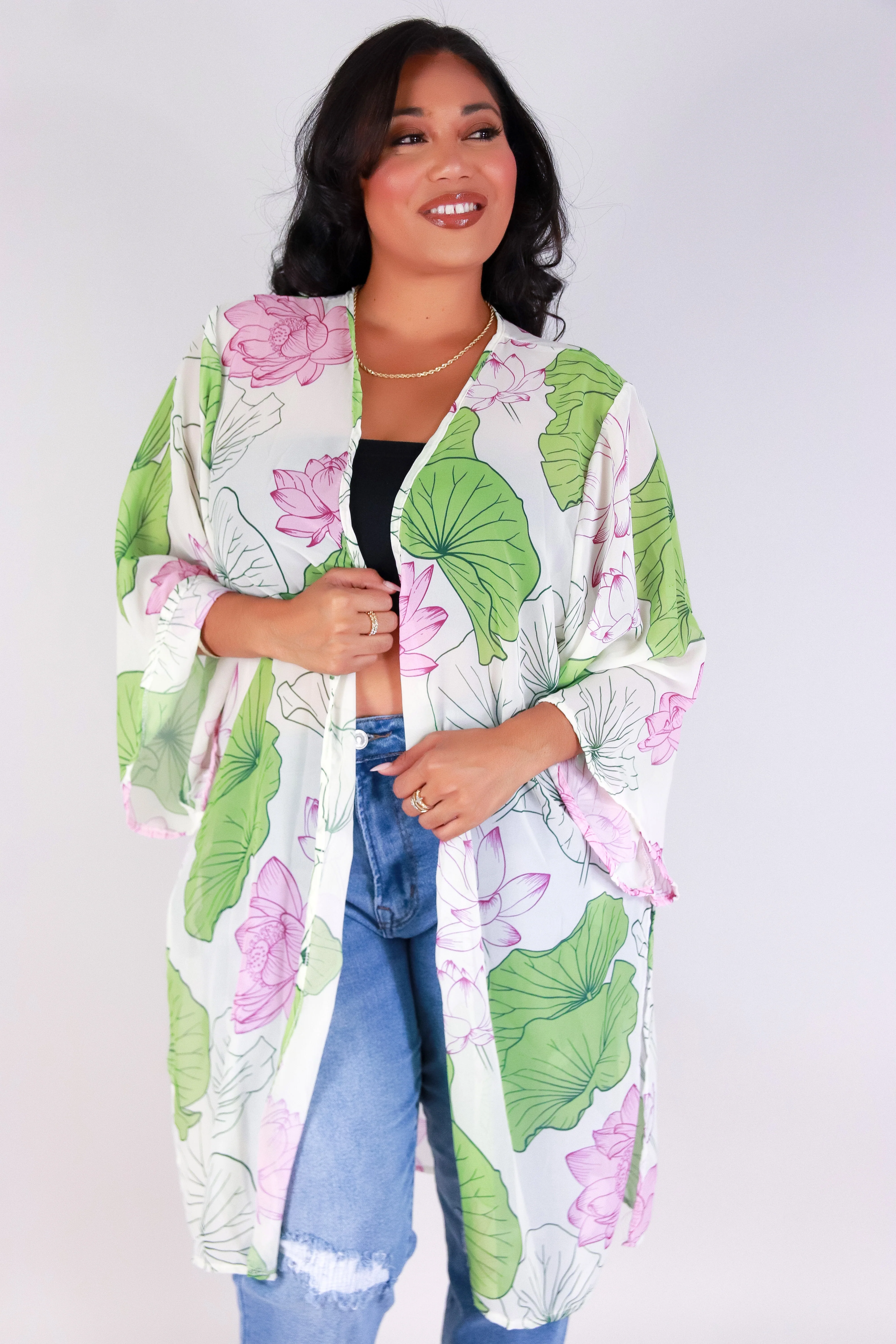 WATER LILY CHIFFON CARDIGAN - Image 3