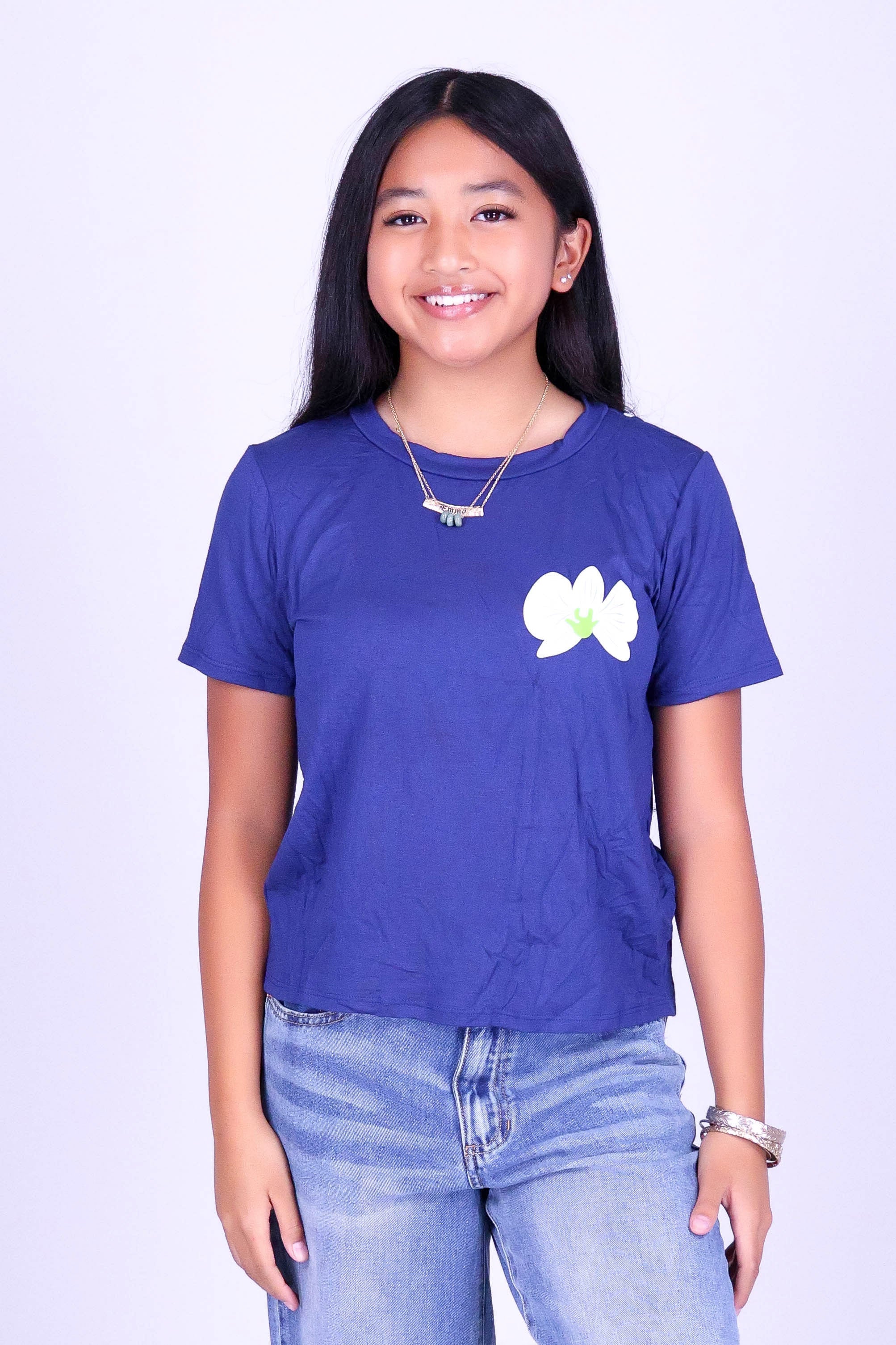 ORCHID CROWN LEI TEE | KIDS SIZE 2-16 - Image 2