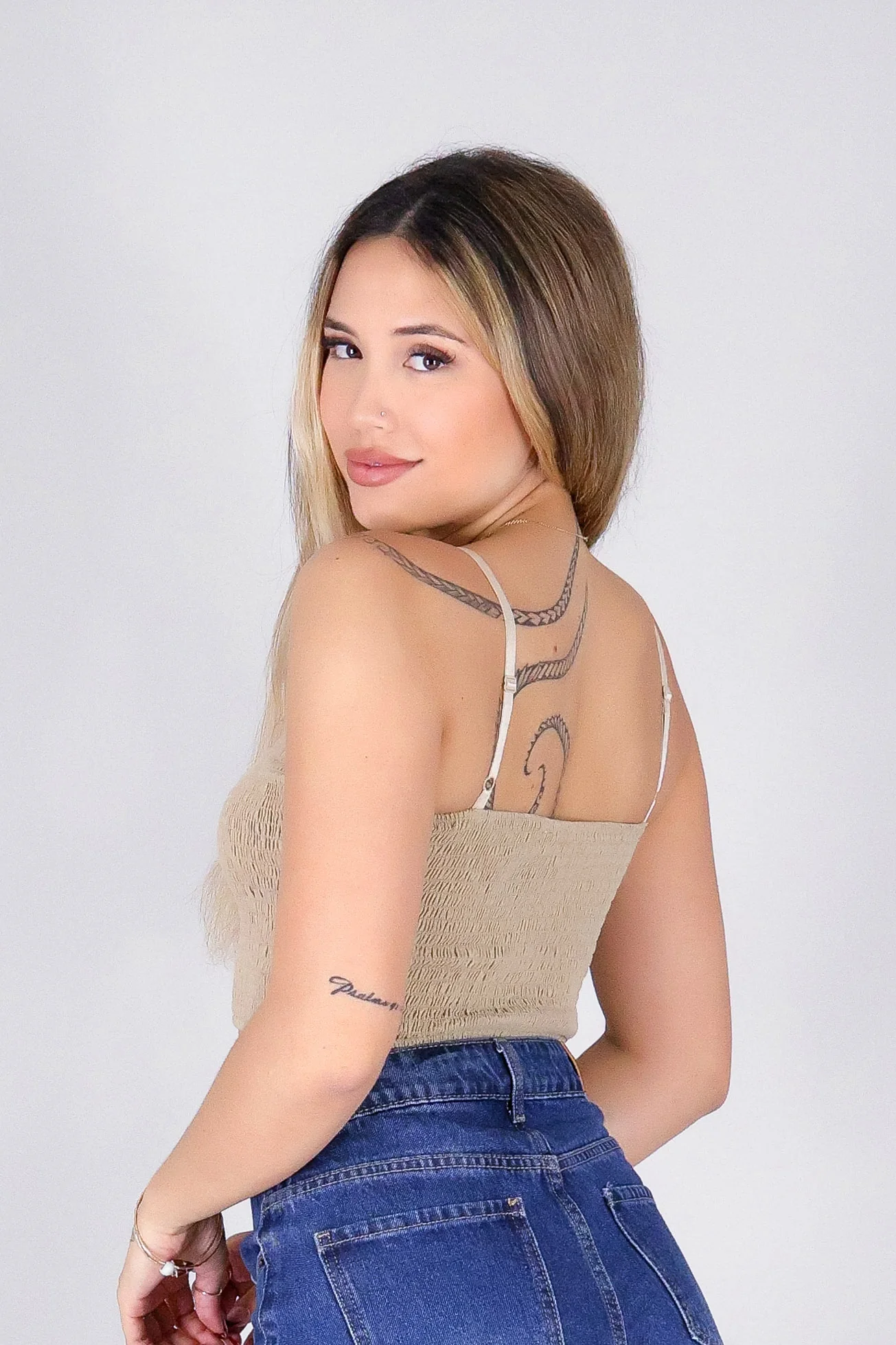 EDEN SMOCKED CROP TUBE TOP - Image 4
