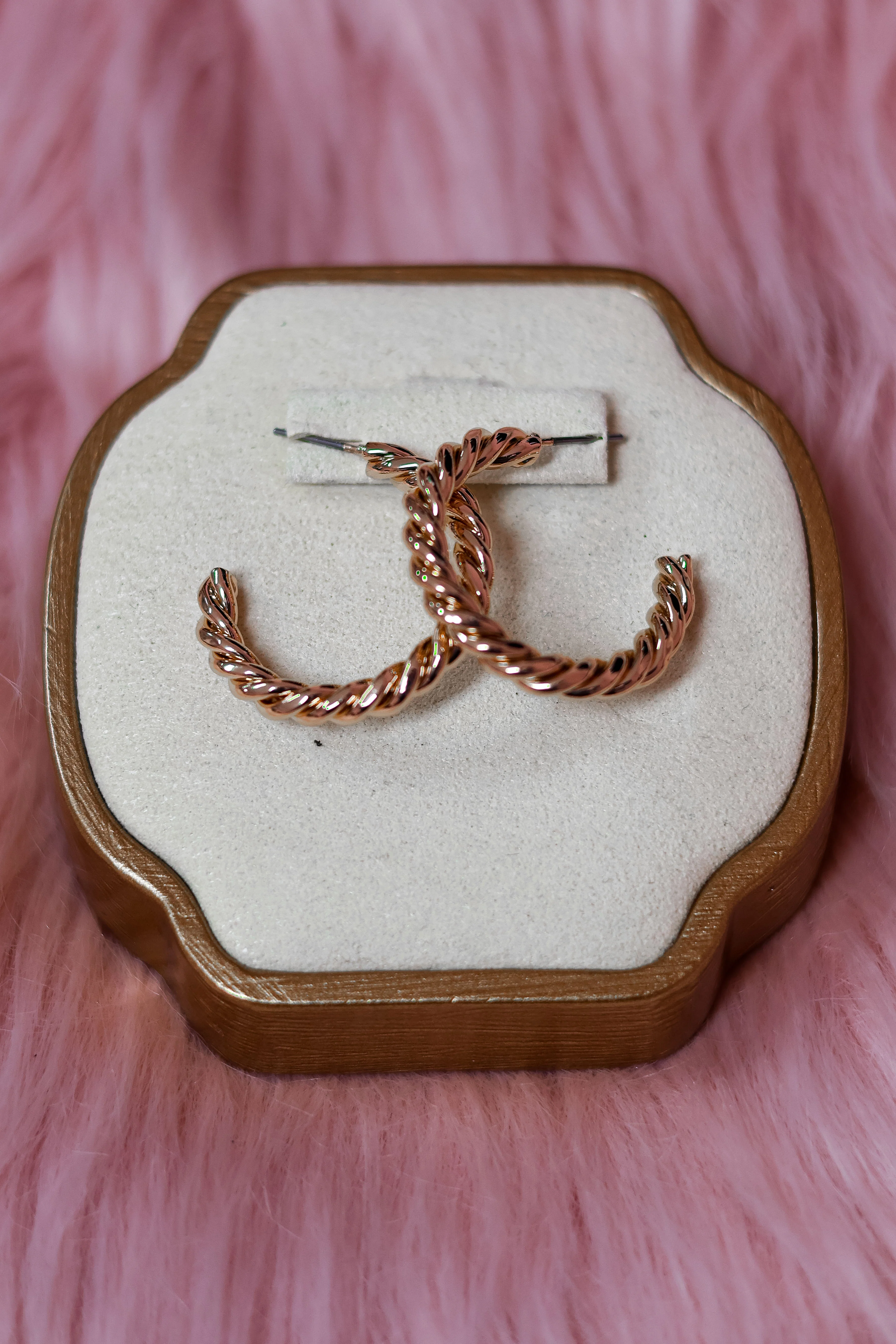 CIRCLE TWISTED HOOP EARRINGS
