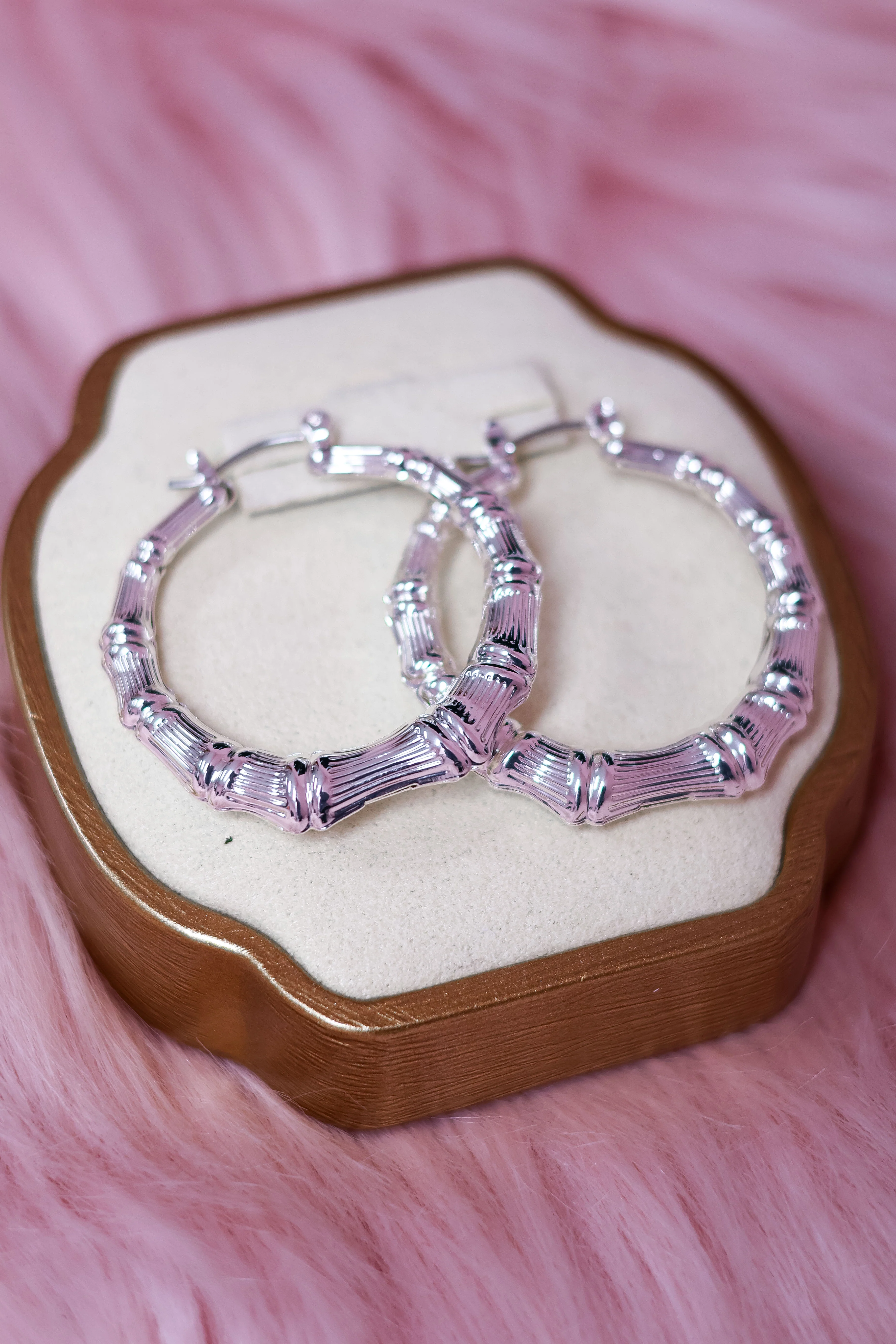 MINI BAMBOO HOOP EARRINGS - Image 2