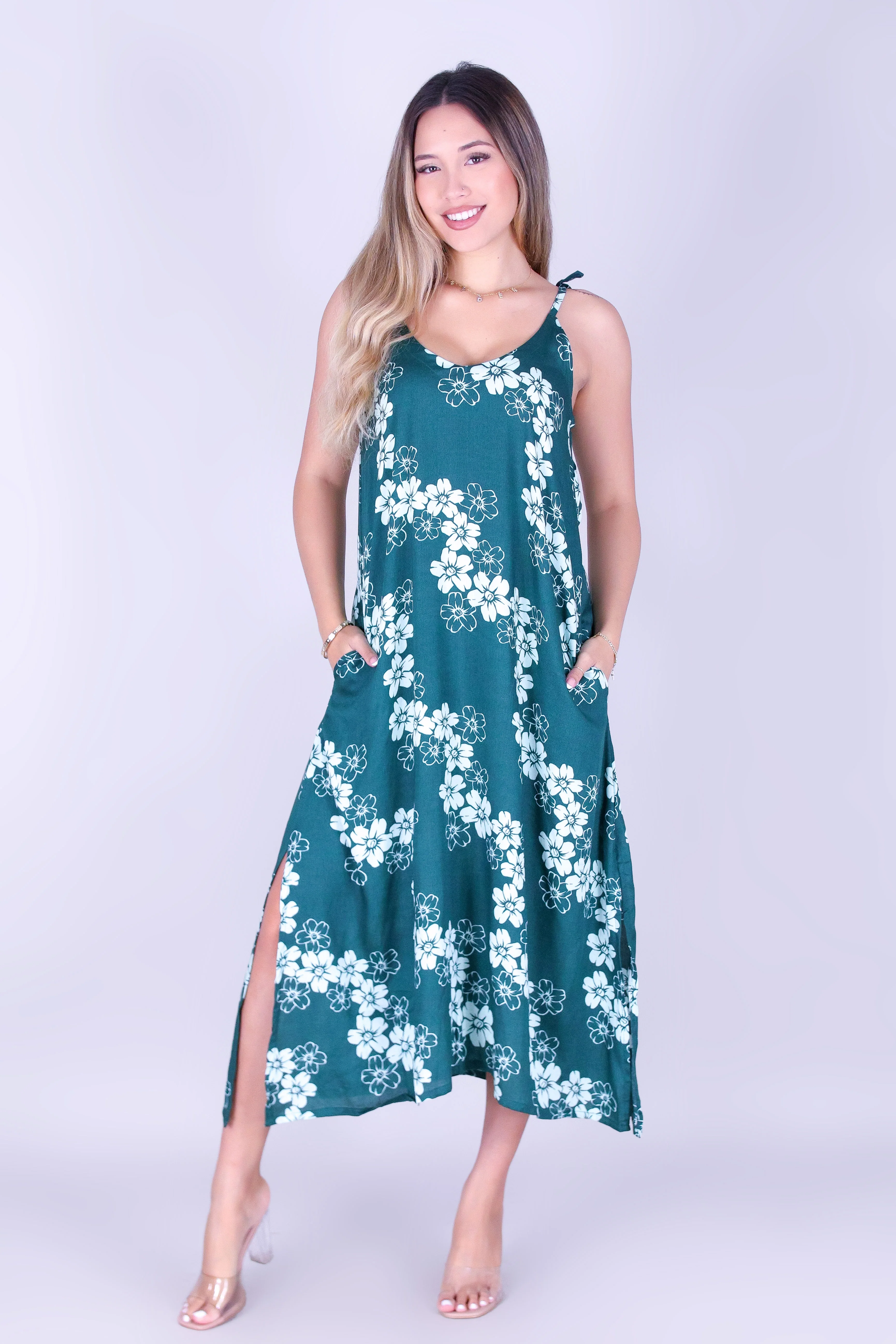 PUAKENIKENI PARADISE TIE MAXI DRESS