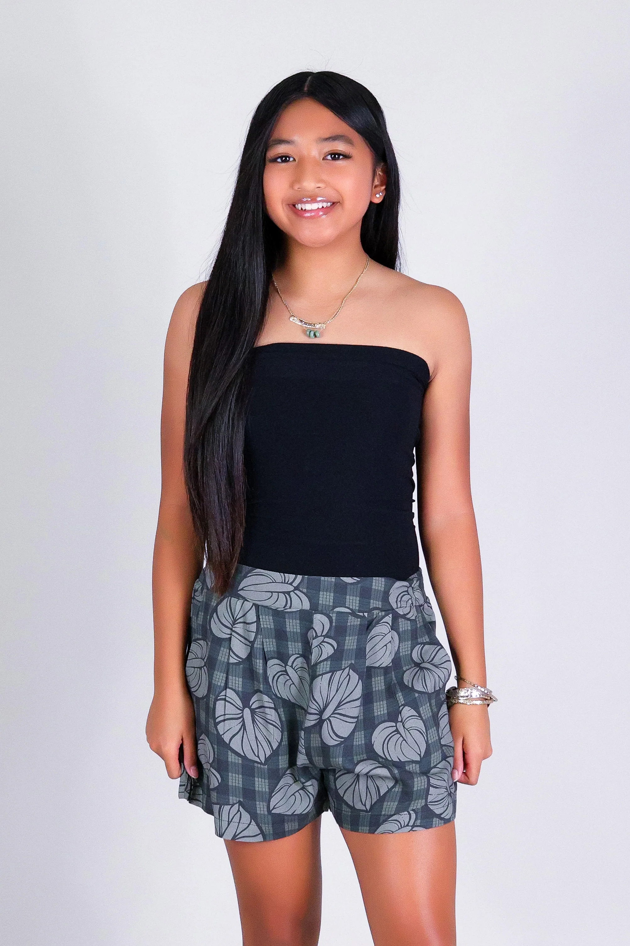 ANTHURIUM PALAKA PLEATED SHORTS | KIDS SIZE 2-16 - Image 4