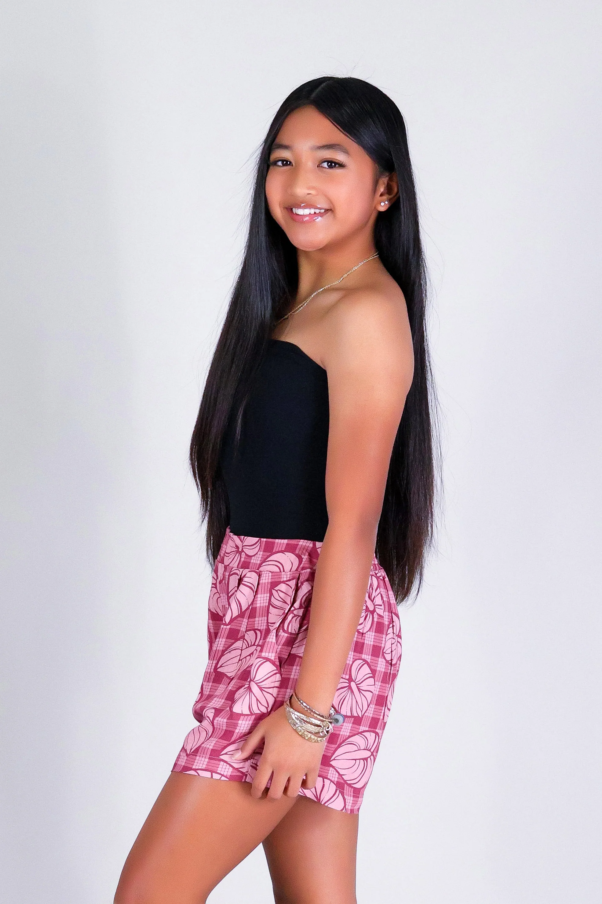 ANTHURIUM PALAKA PLEATED SHORTS | KIDS SIZE 2-16 - Image 6