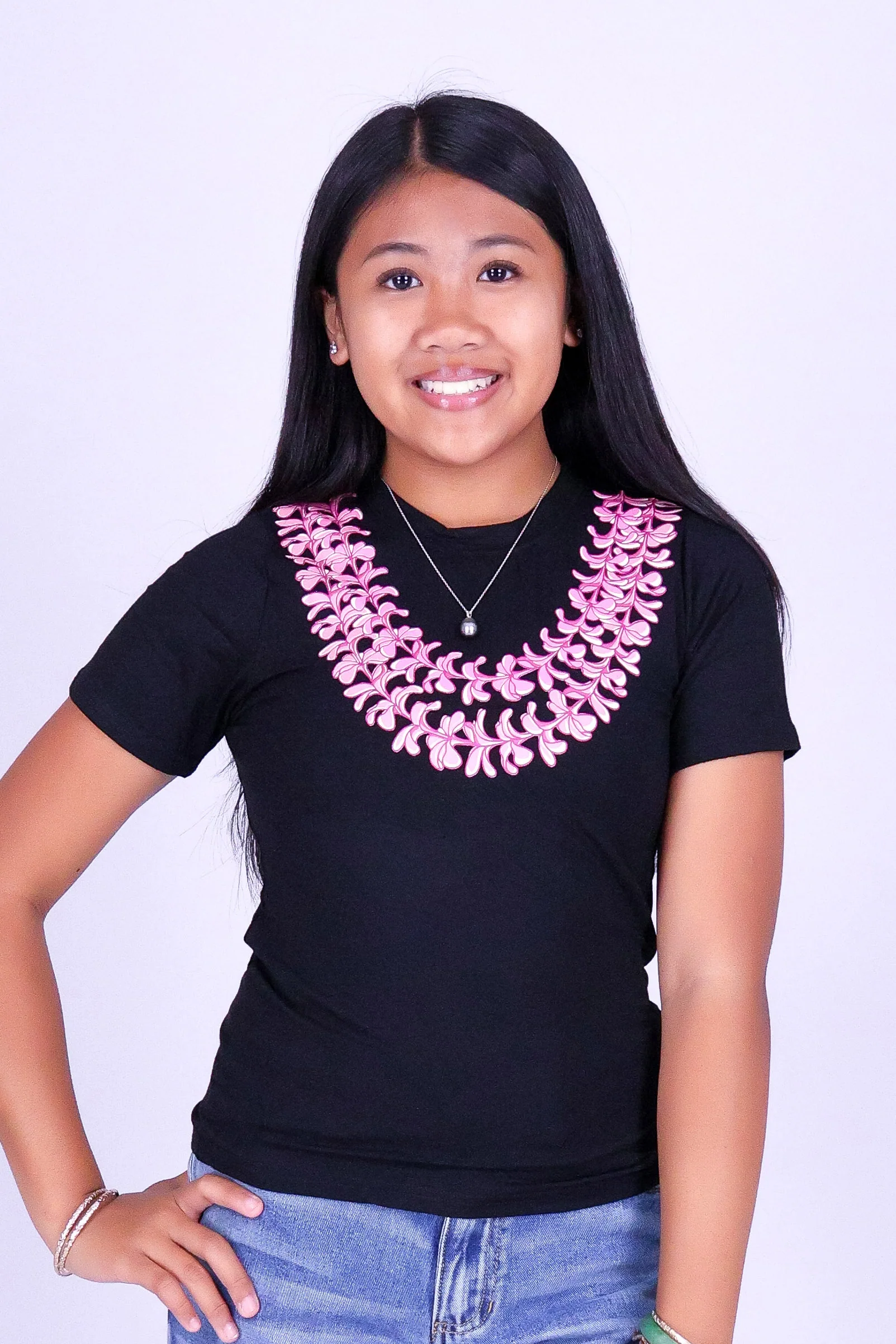 2 STRAND PLUMERIA LEI TEE | KIDS SIZE 2-16 - Image 2