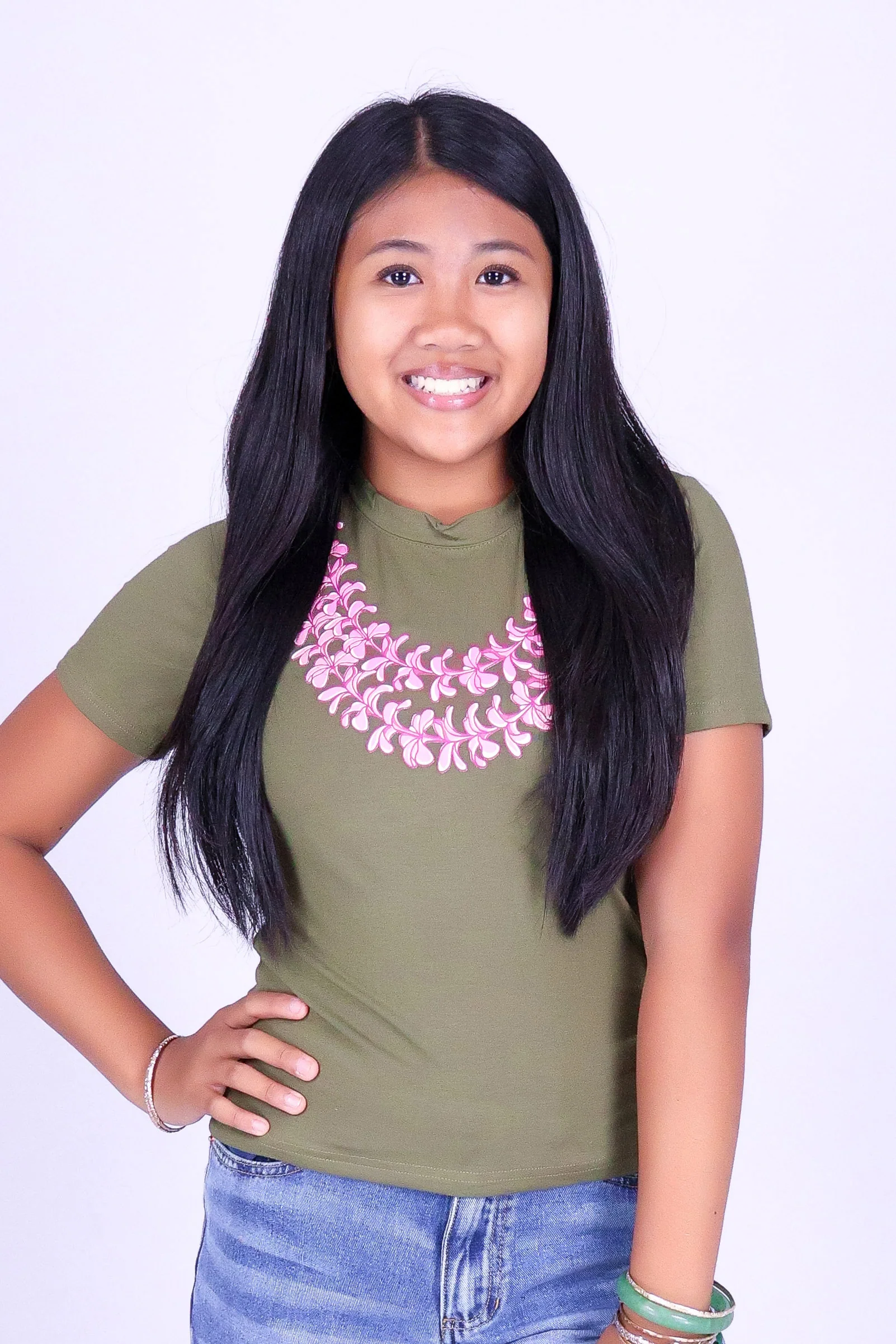 2 STRAND PLUMERIA LEI TEE | KIDS SIZE 2-16 - Image 2