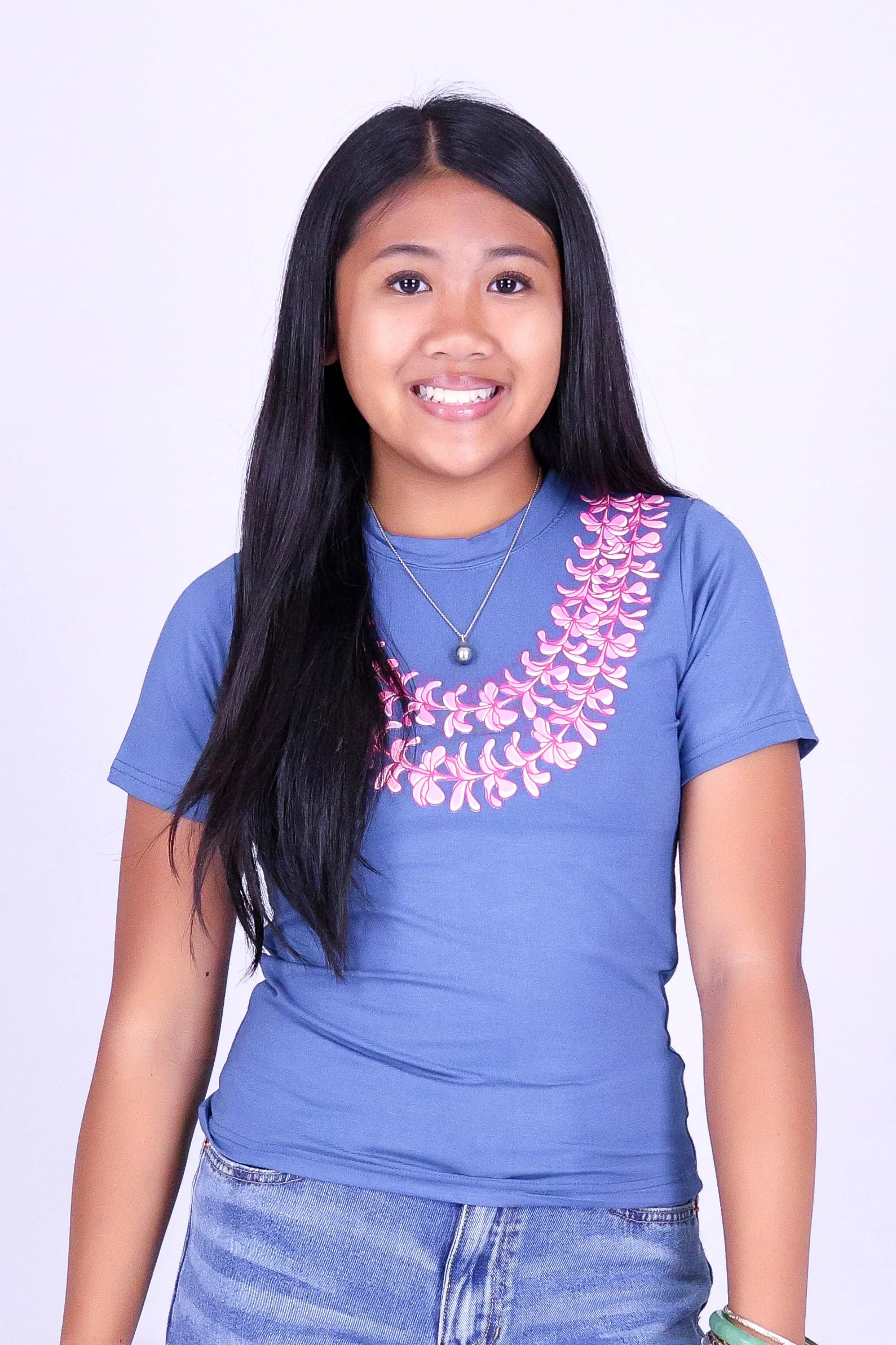 2 STRAND PLUMERIA LEI TEE | KIDS SIZE 2-16 - Image 2