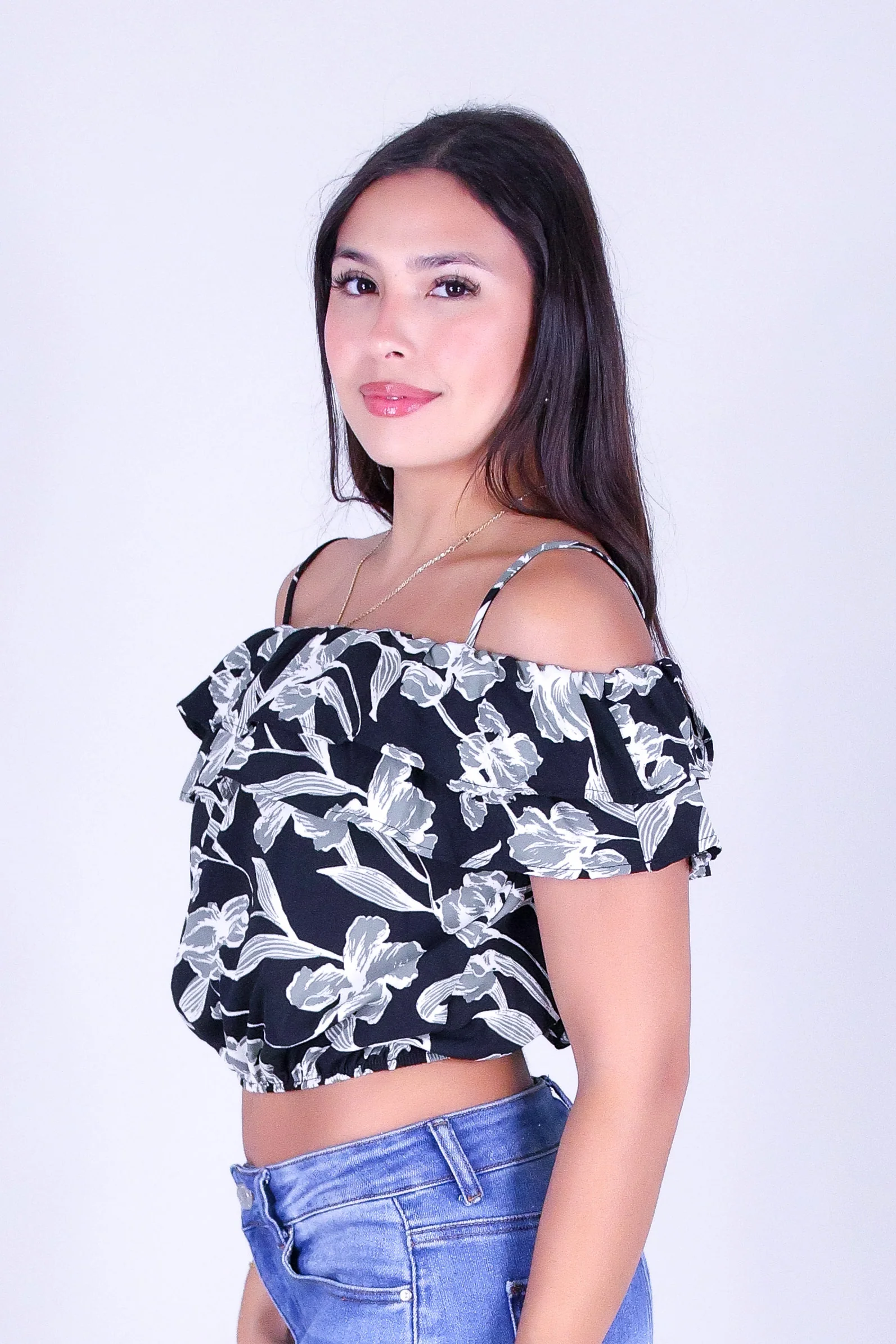 WHISPER BLOOM COLD-SHOULDER TOP - Image 3
