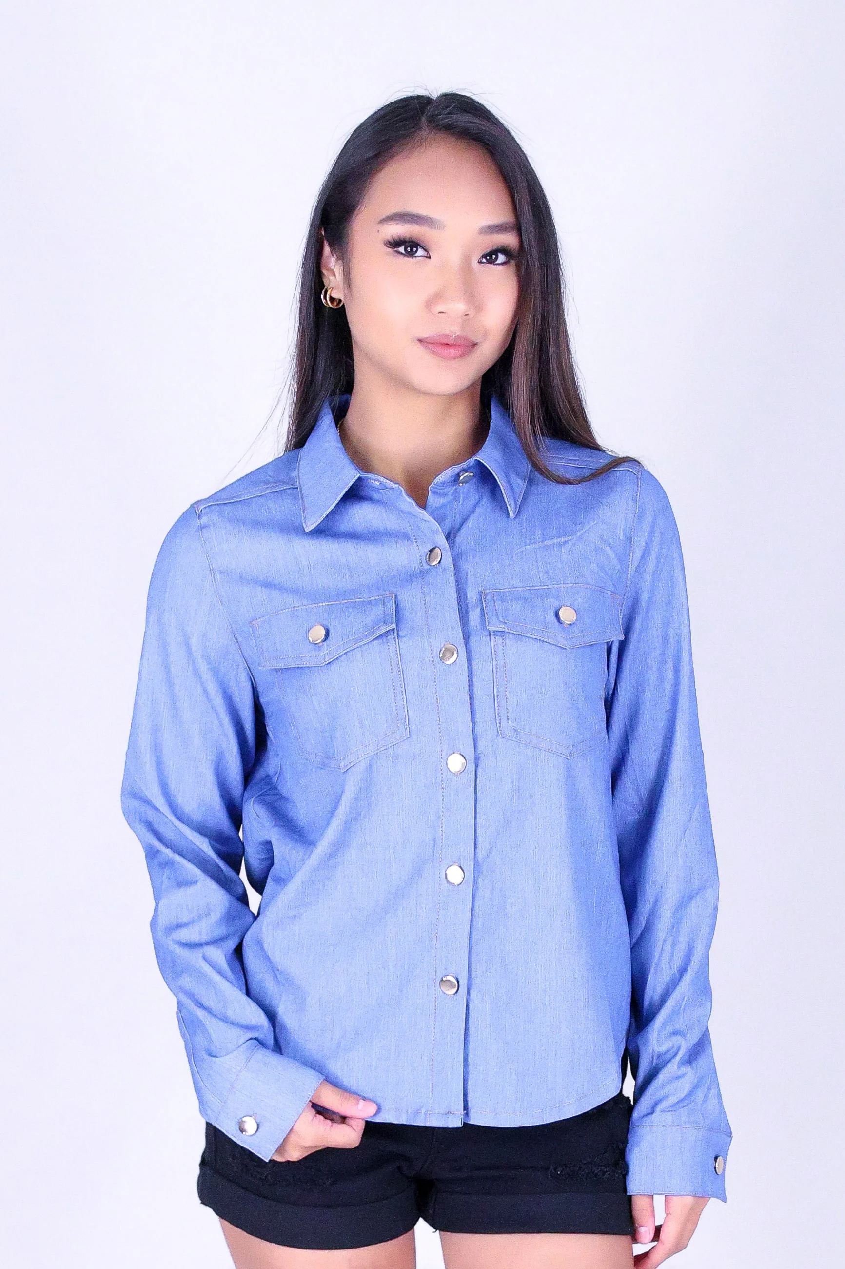 ROGUE BLUE BUTTON DOWN TOP - Image 2
