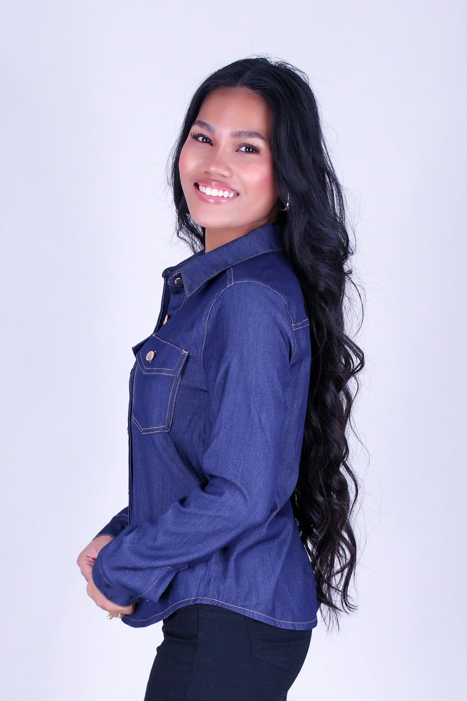 ROGUE BLUE BUTTON DOWN TOP - Image 3