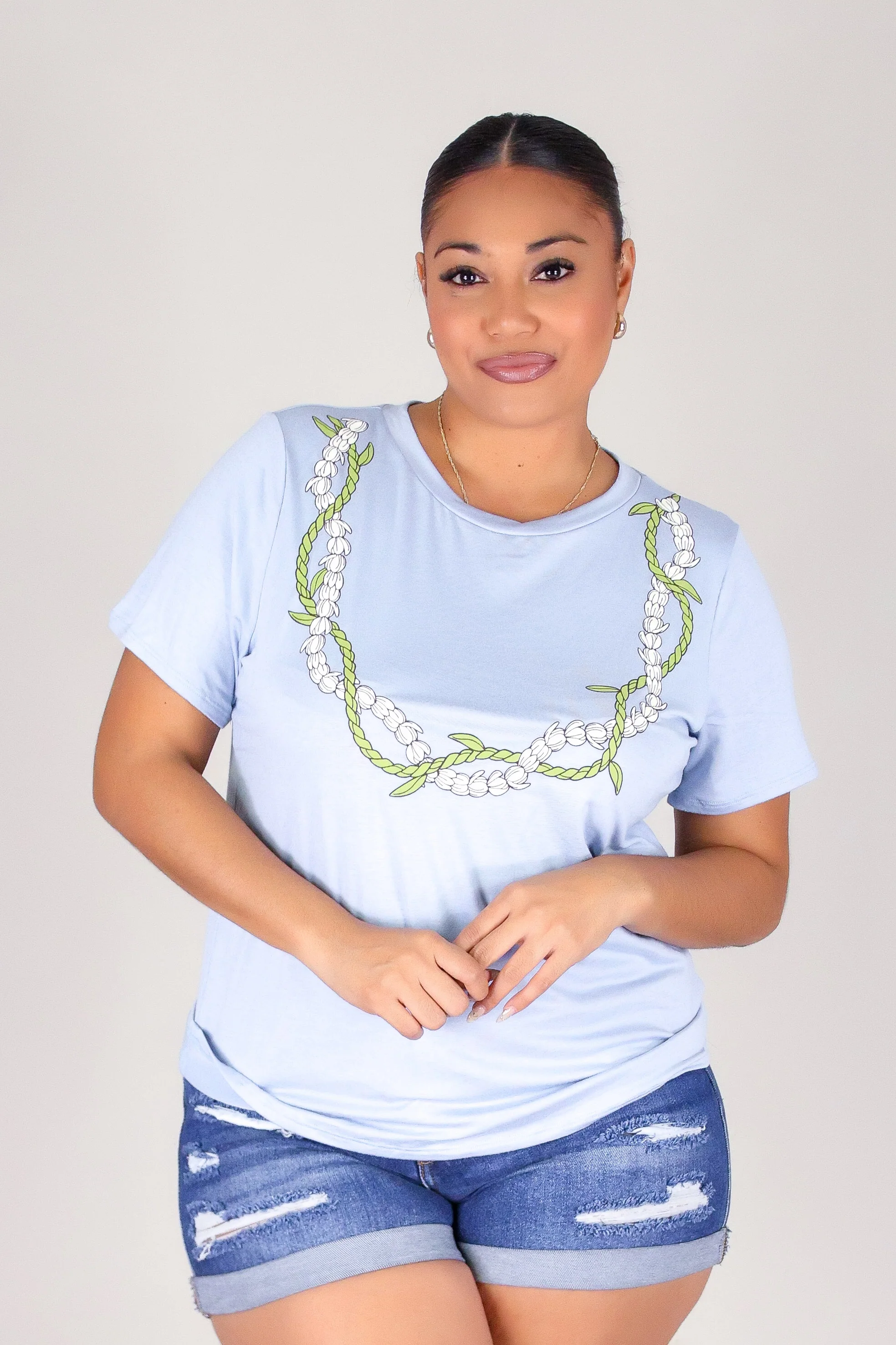 TI LEAF PIKAKE TWIST LEI TEE - Image 2