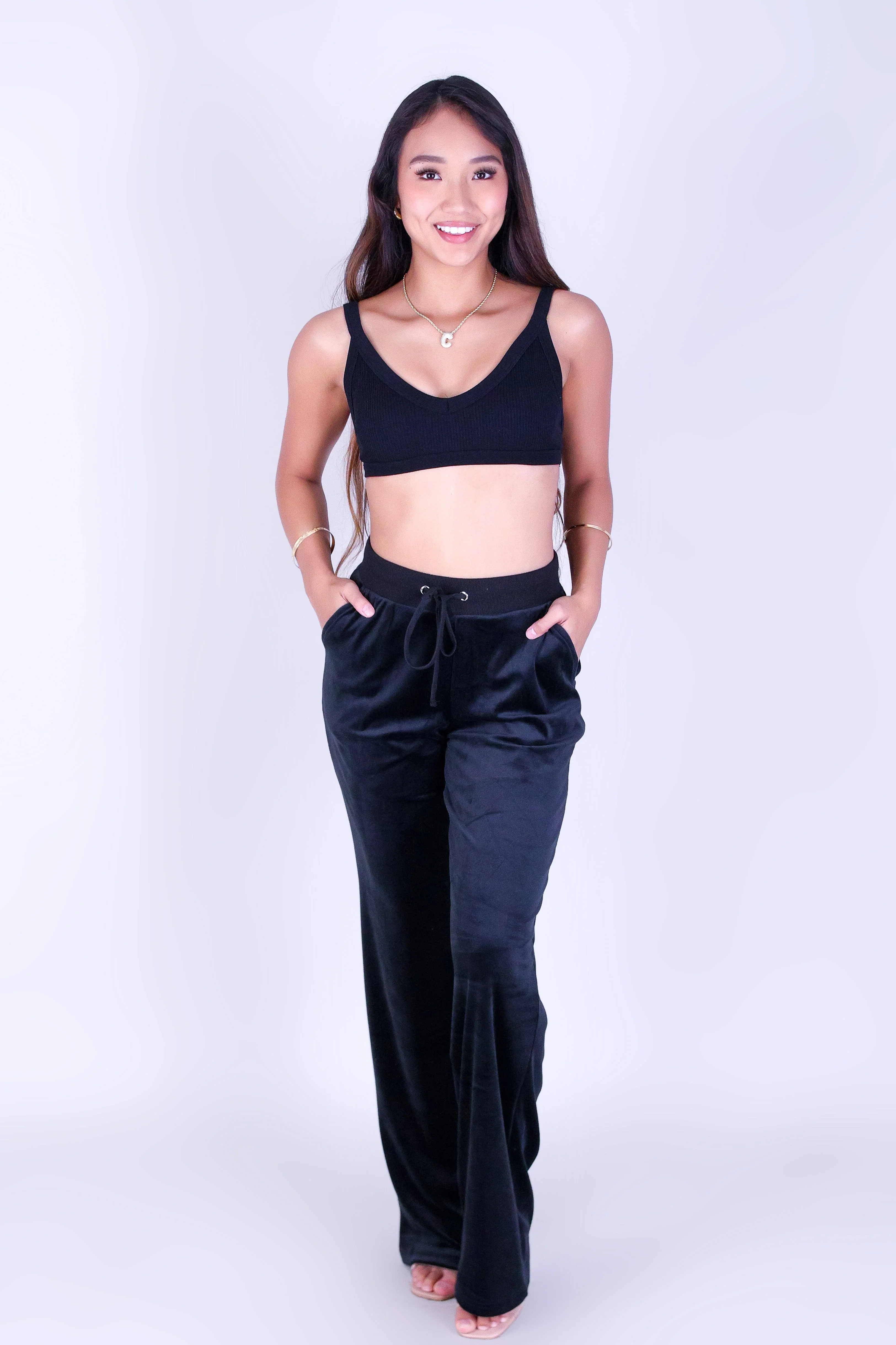 SPOILED BABE VELOUR PANTS