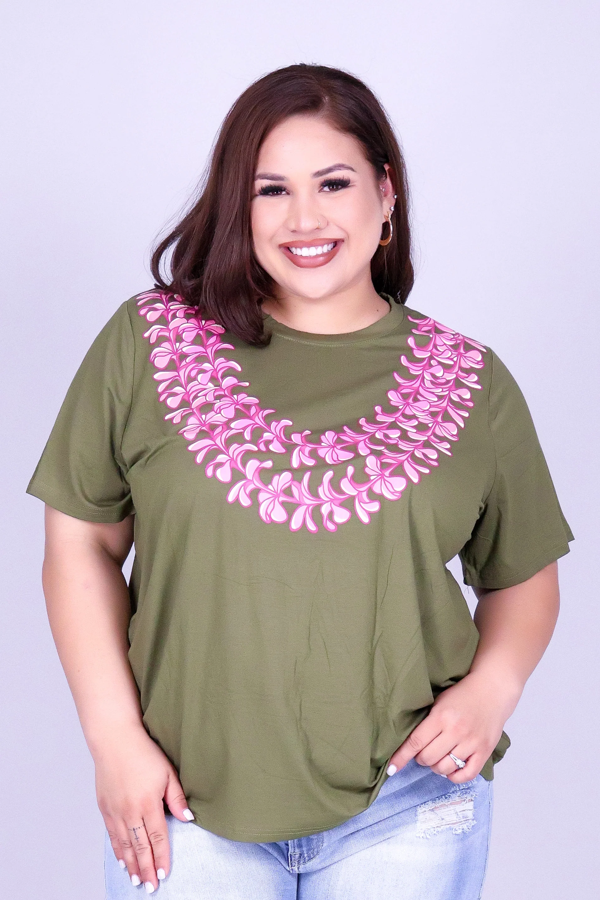 2 STRAND PLUMERIA LEI TEE - Image 2