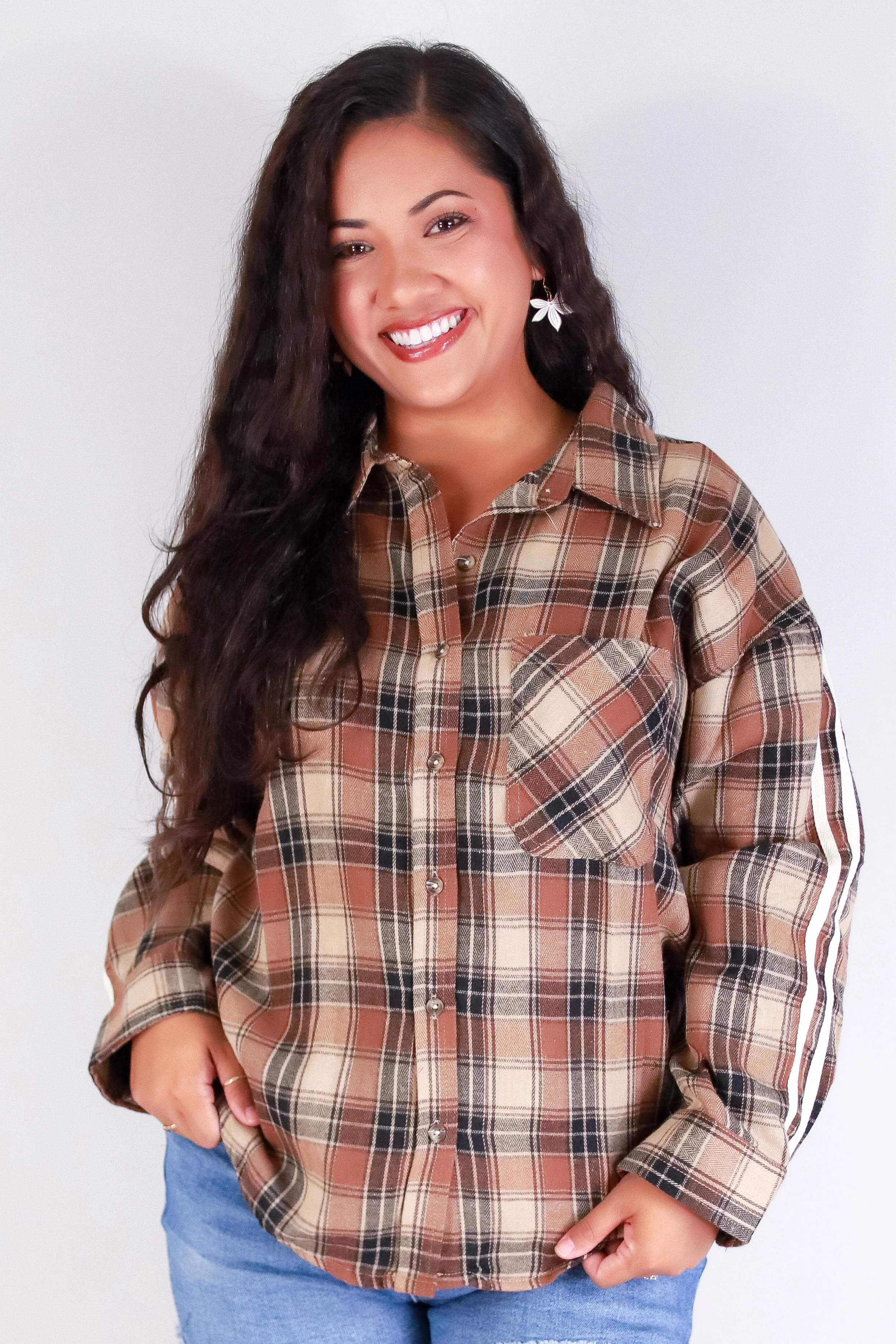 FALL IN LOVE PLAID TOP