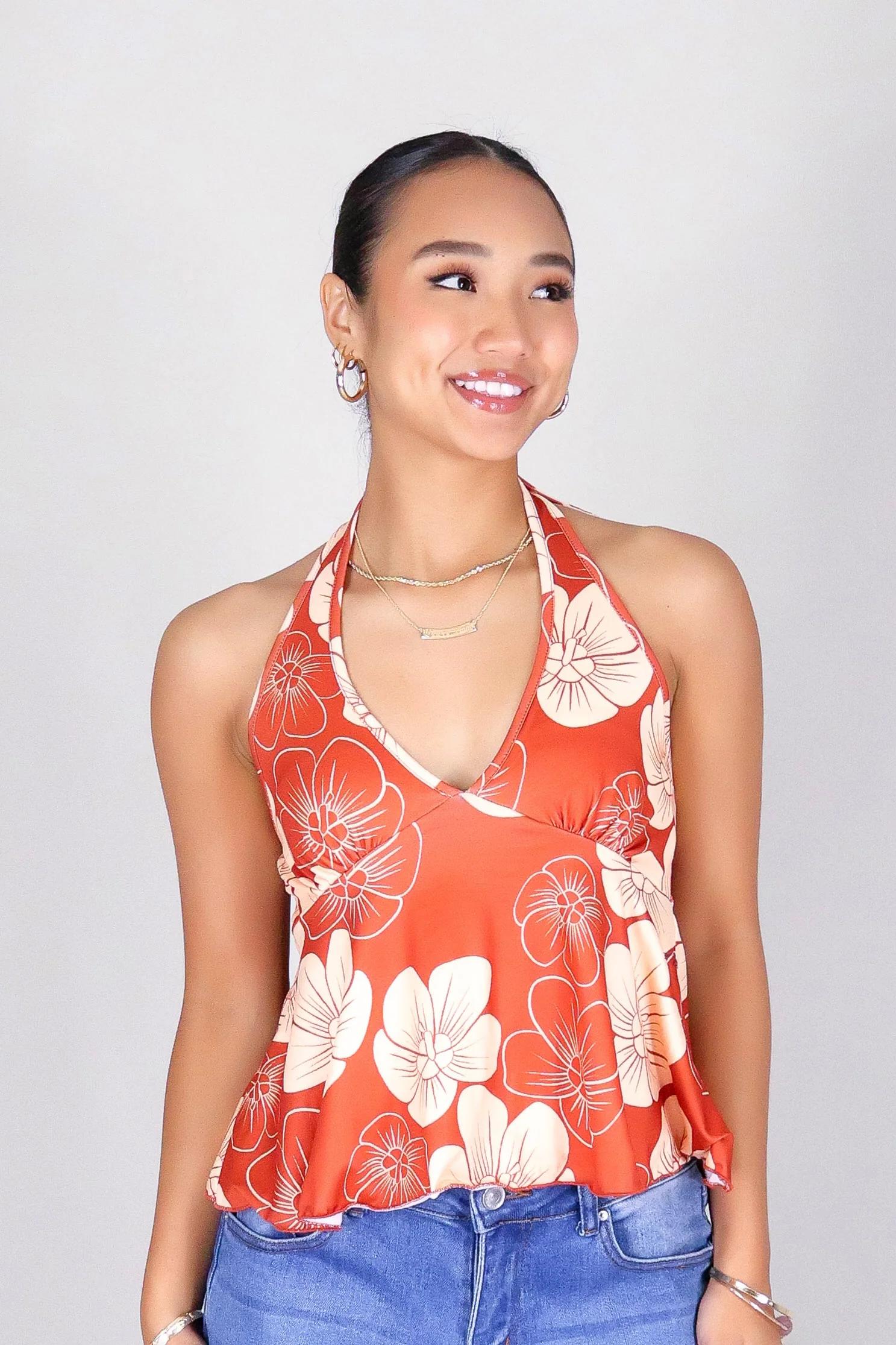HAU FLOWER HALTER TOP - Image 2