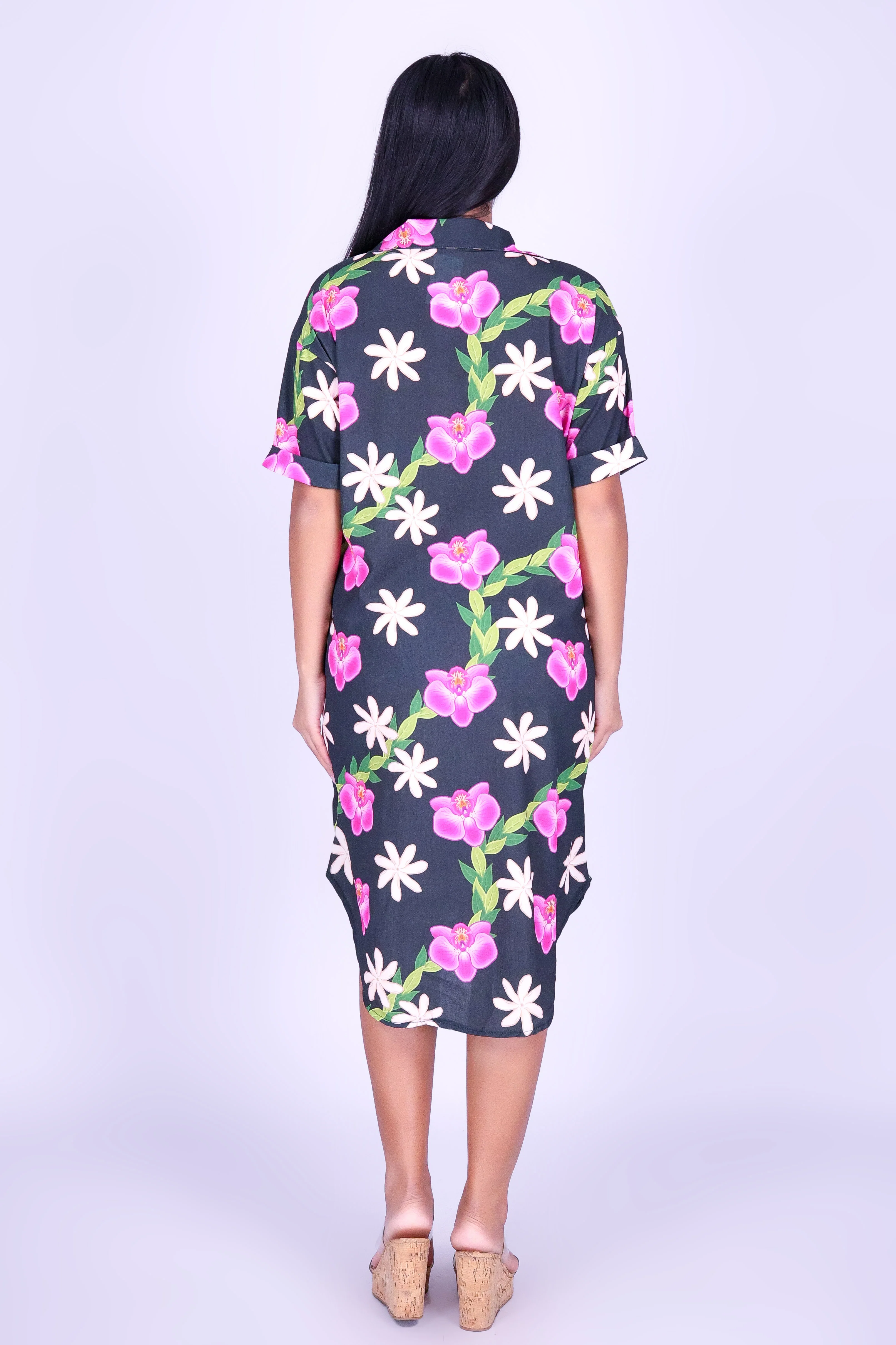 ORCHID TIARE BUTTON DOWN DRESS - Image 3
