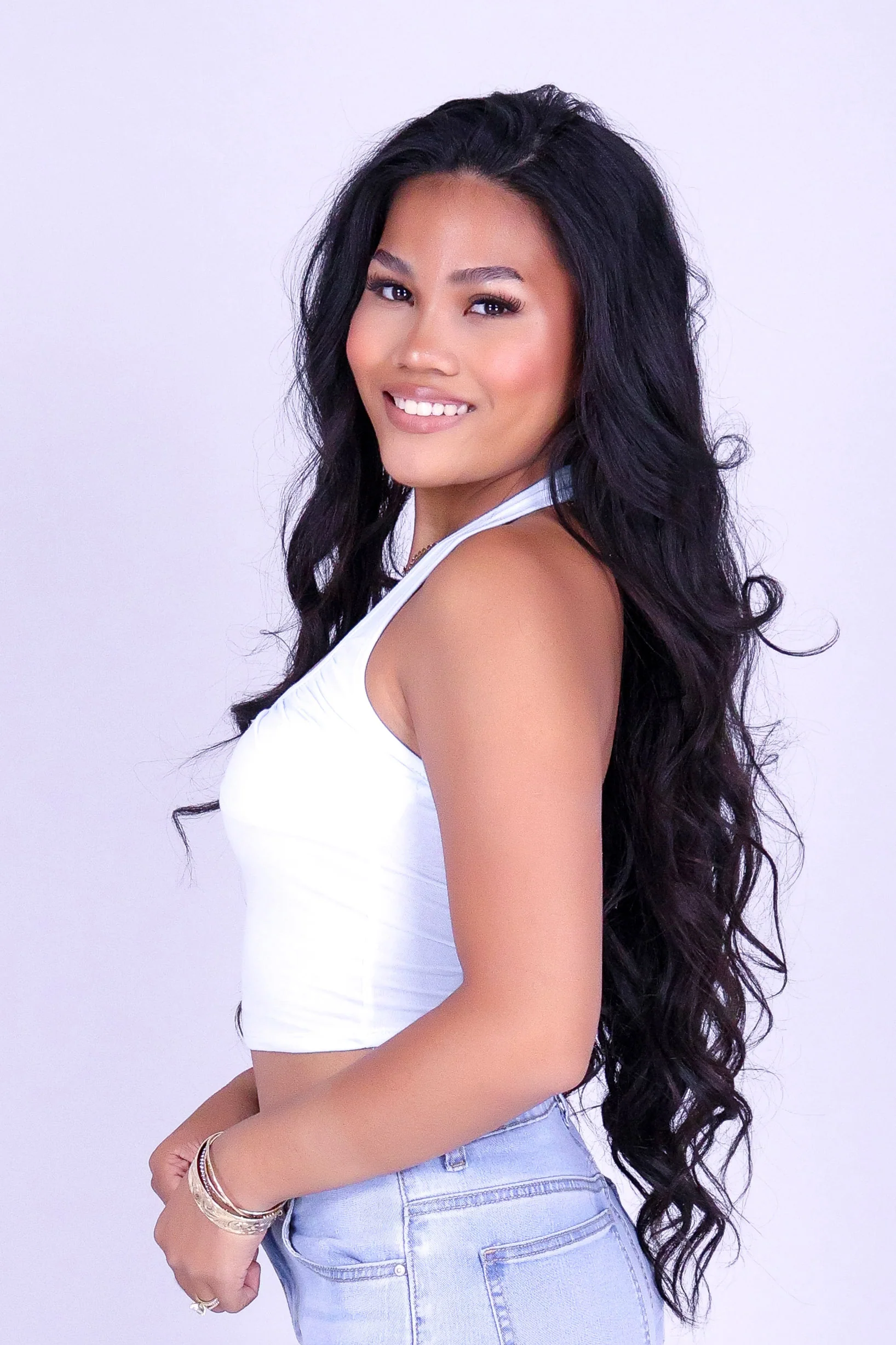 BARELY GOLDEN CROP HALTER TOP - Image 3