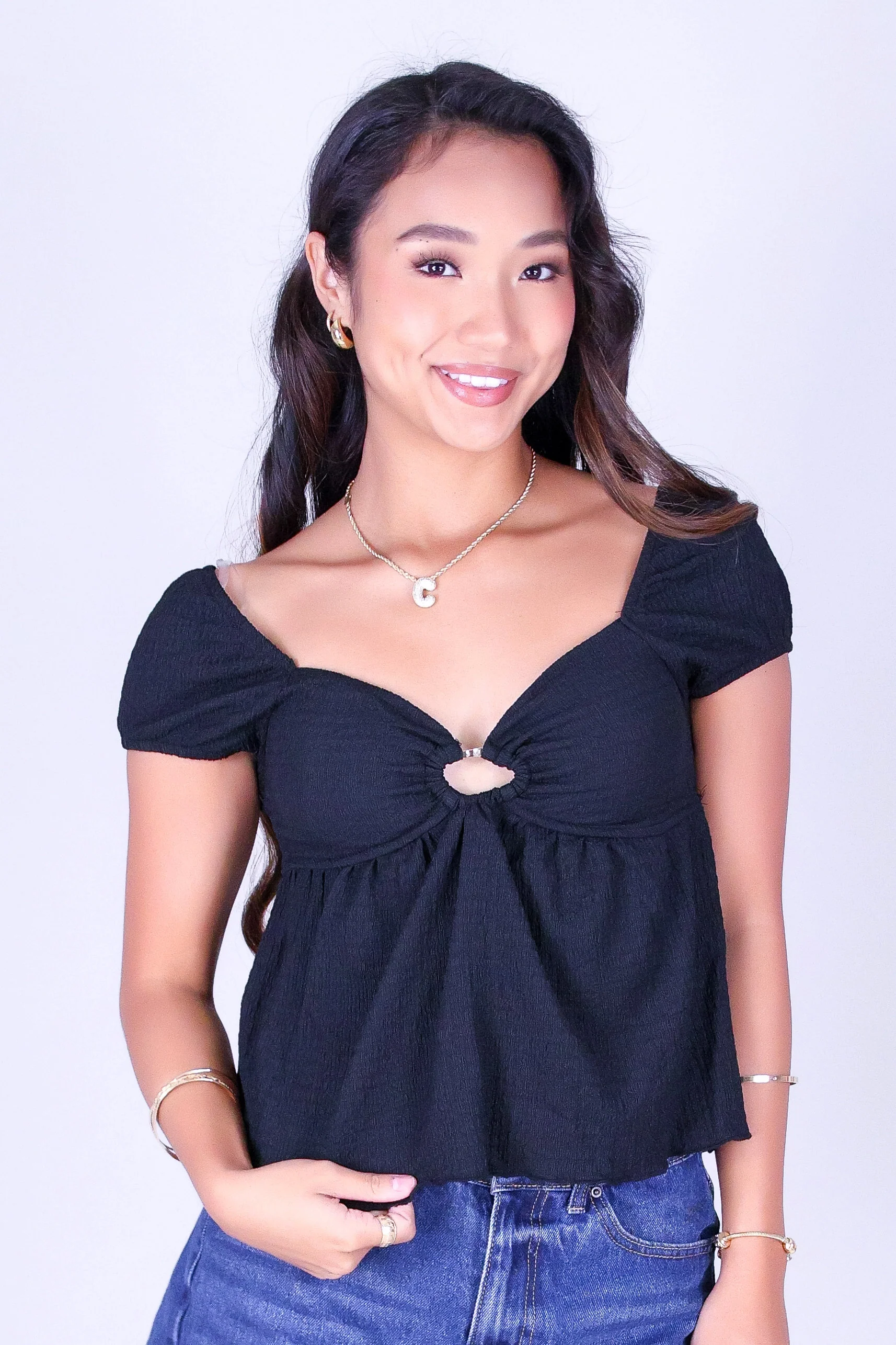 I'LL BE HERE BABYDOLL TOP - Image 2