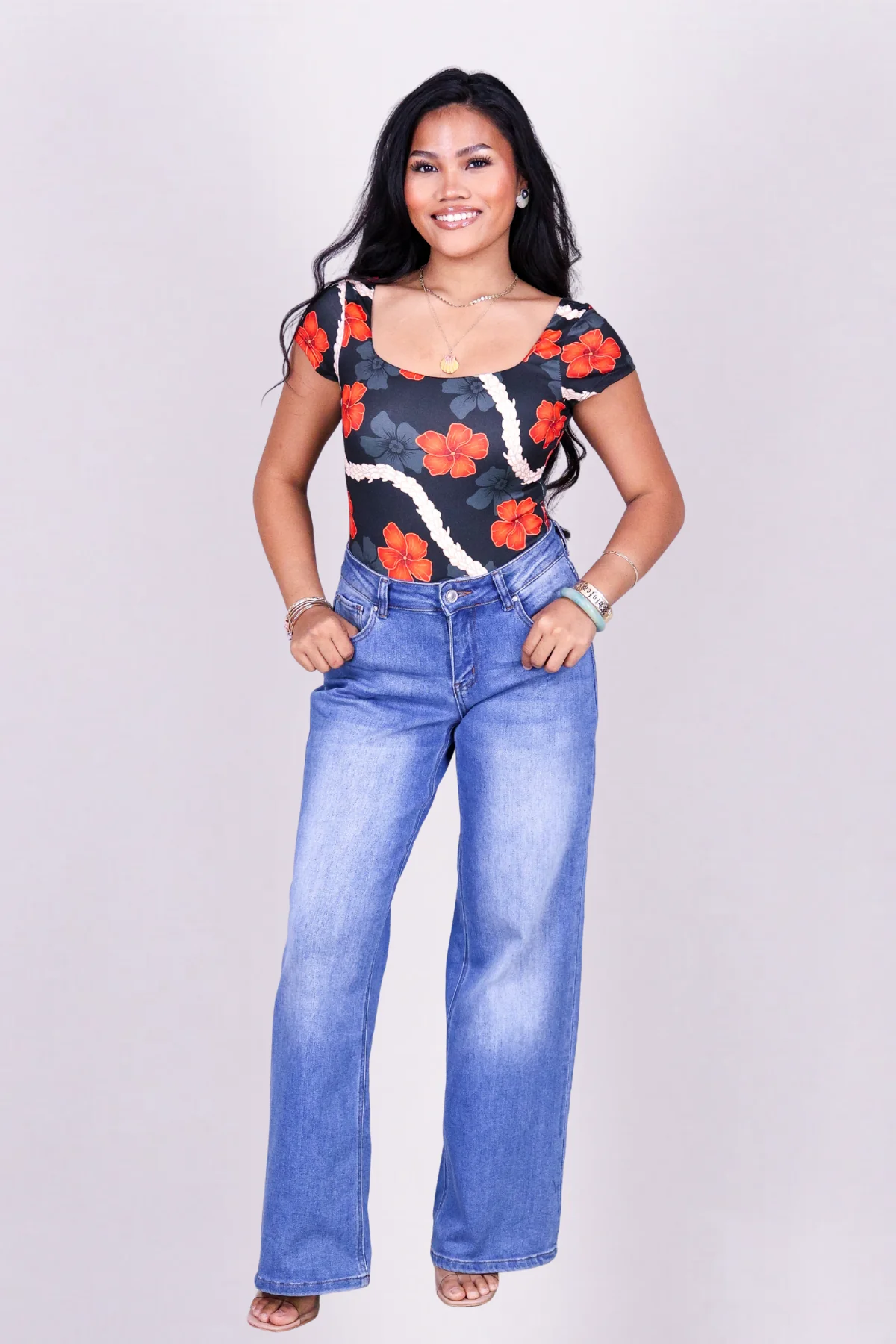 HAU PIKAKE SQUARE NECK BODYSUIT