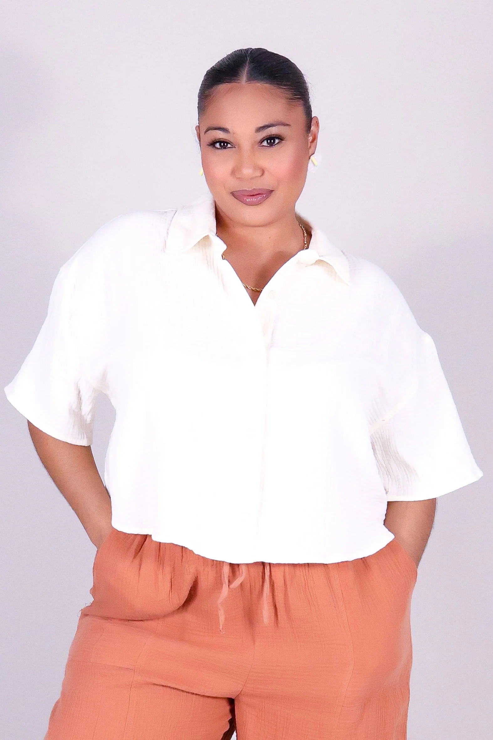 FLOW WITH ME BUTTON DOWN TOP - Image 2