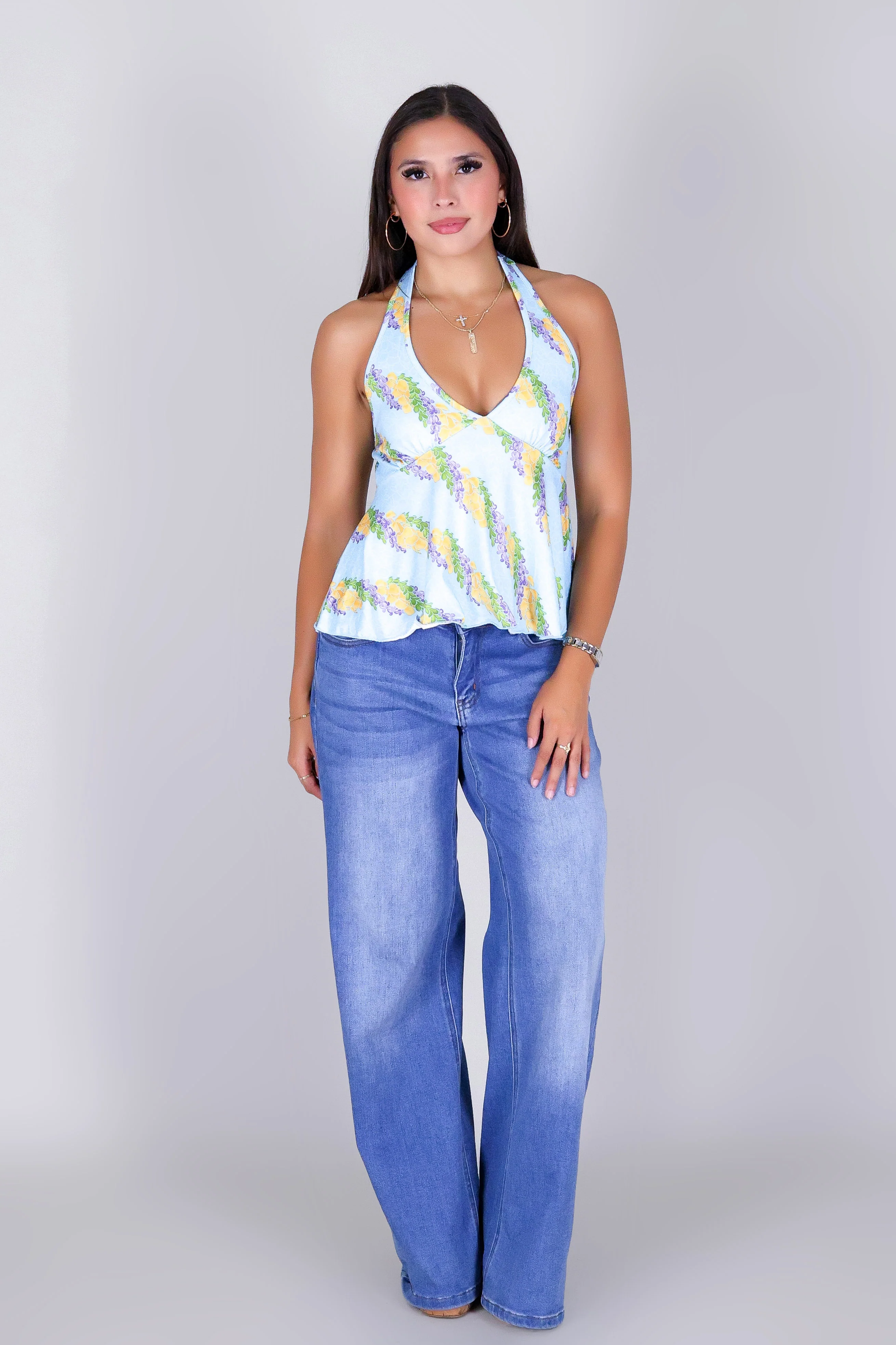 TWISTED LEI HALTER TOP