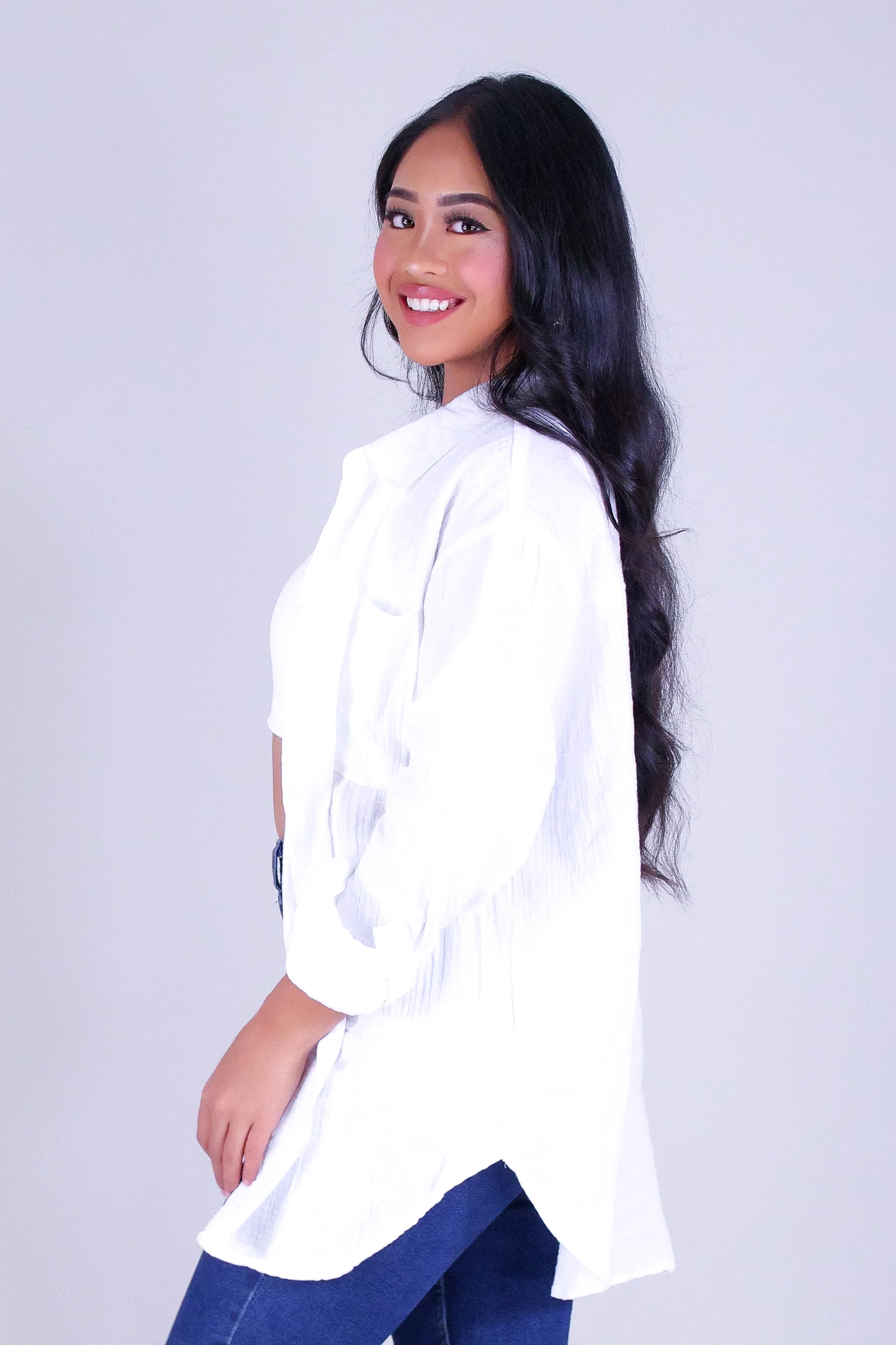 RELAXED FIT BUTTON-DOWN TOP - Image 3