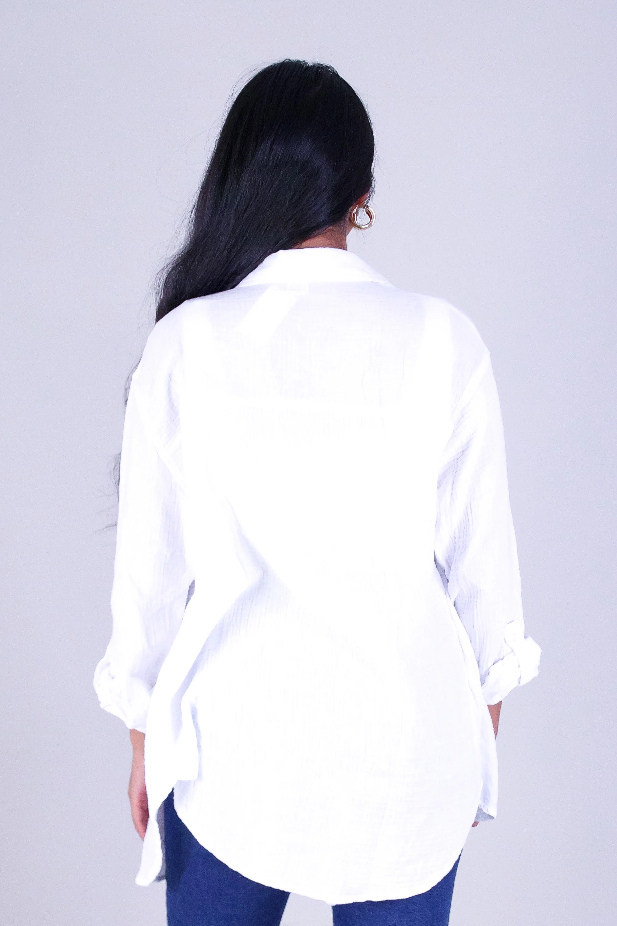 RELAXED FIT BUTTON-DOWN TOP - Image 4