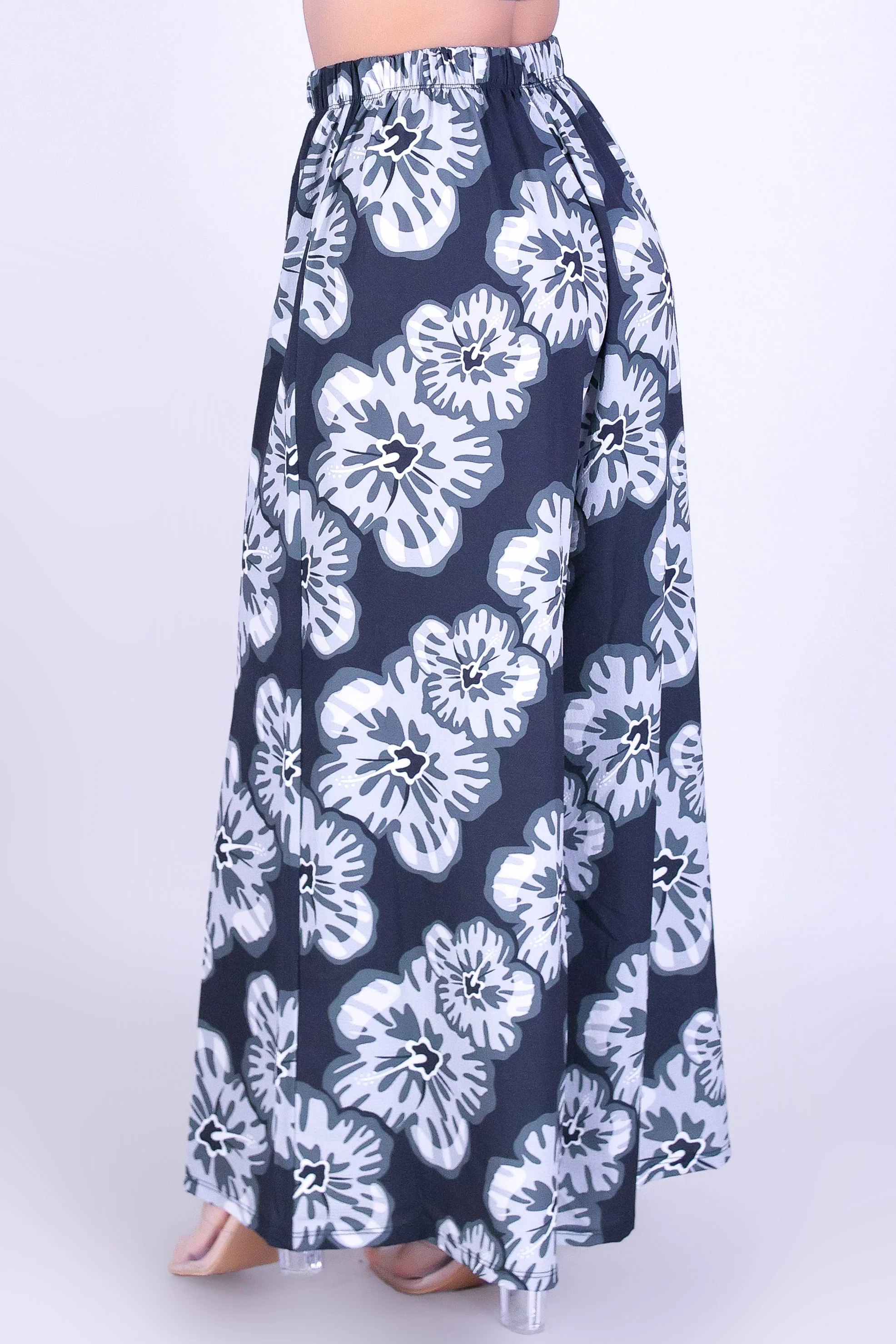WATERCOLOR HIBISCUS PALAZZO PANTS - Image 3
