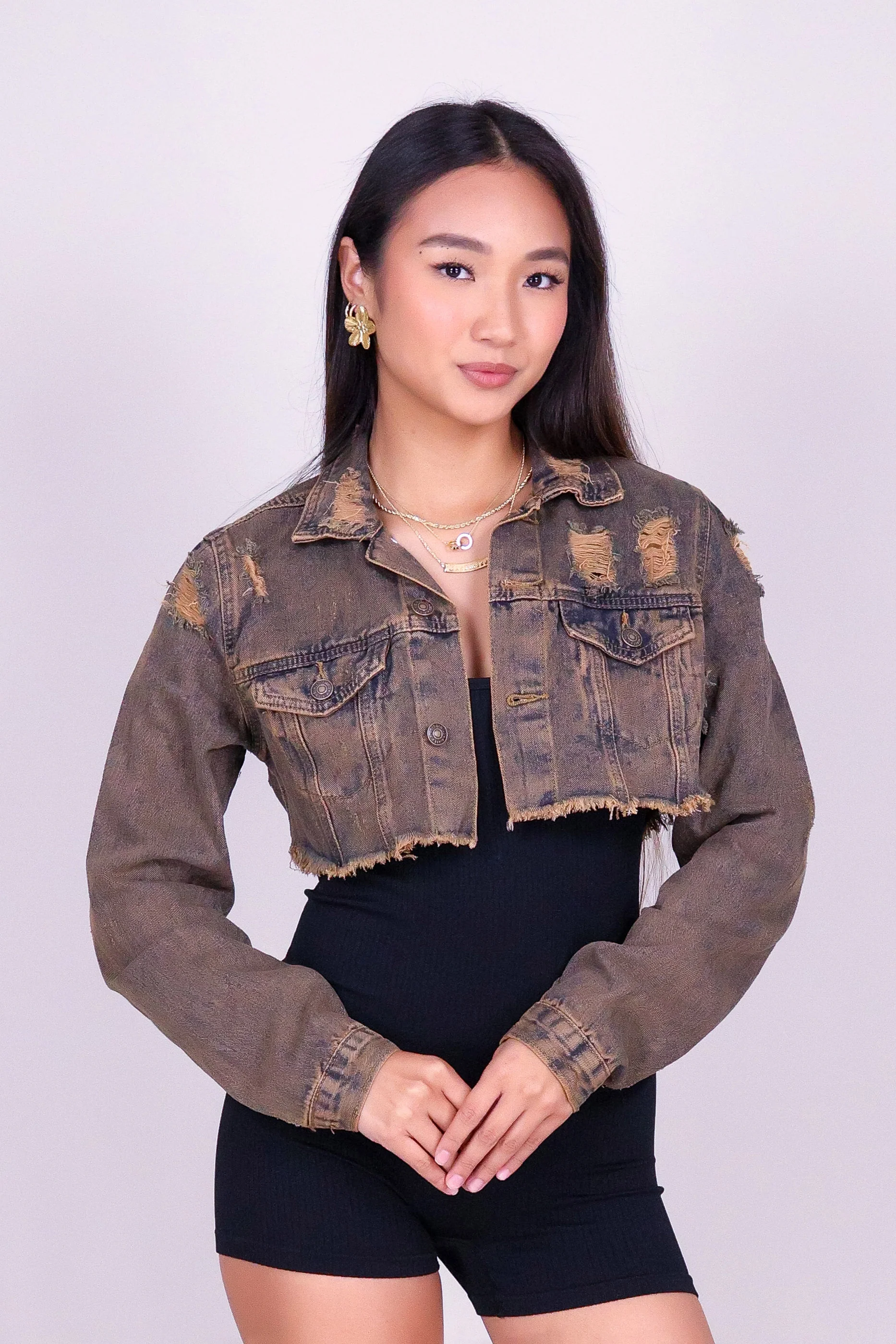 I'M FAMOUS CROP DENIM JACKET - Image 2