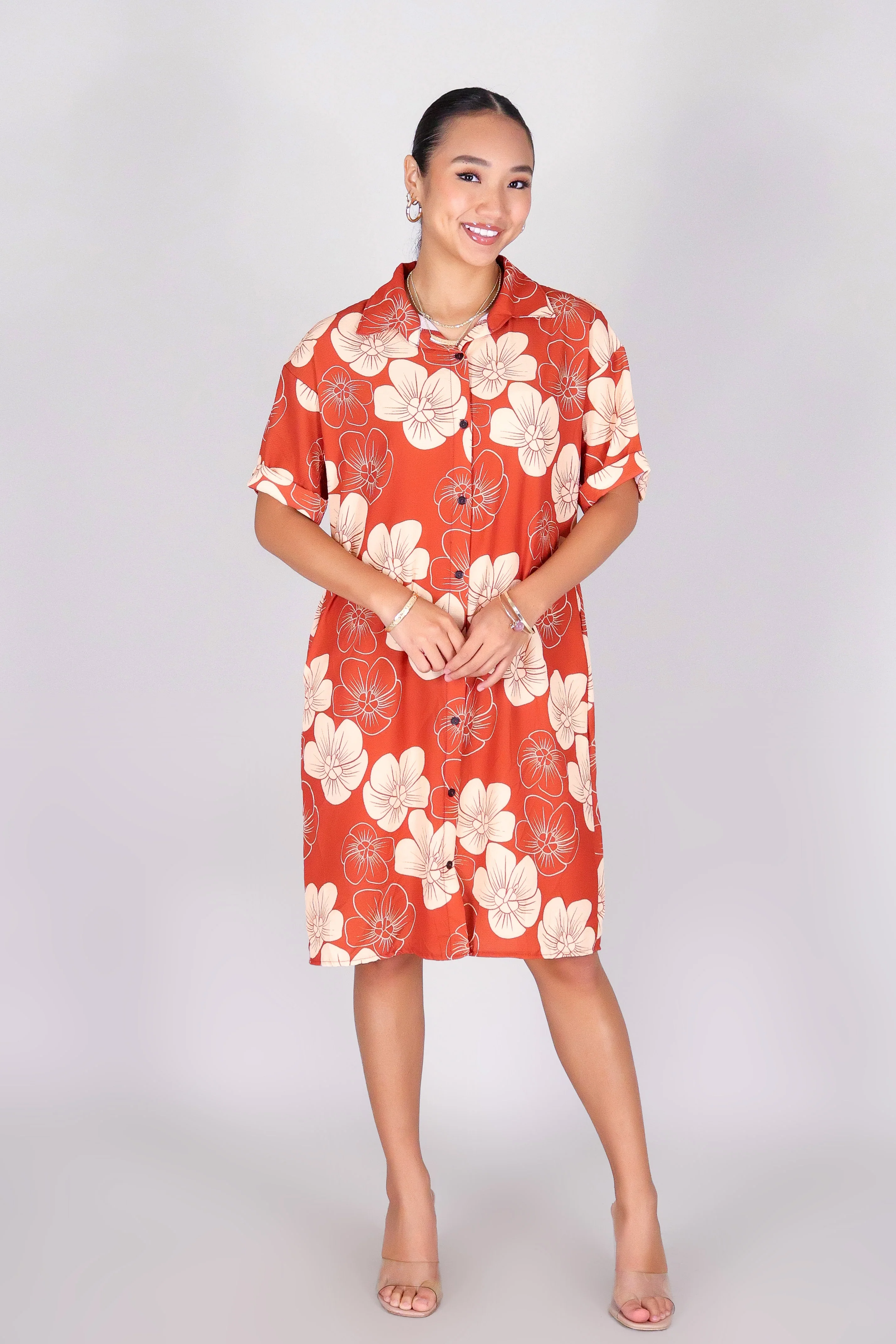 HAU FLOWER BUTTON DOWN DRESS - Image 4
