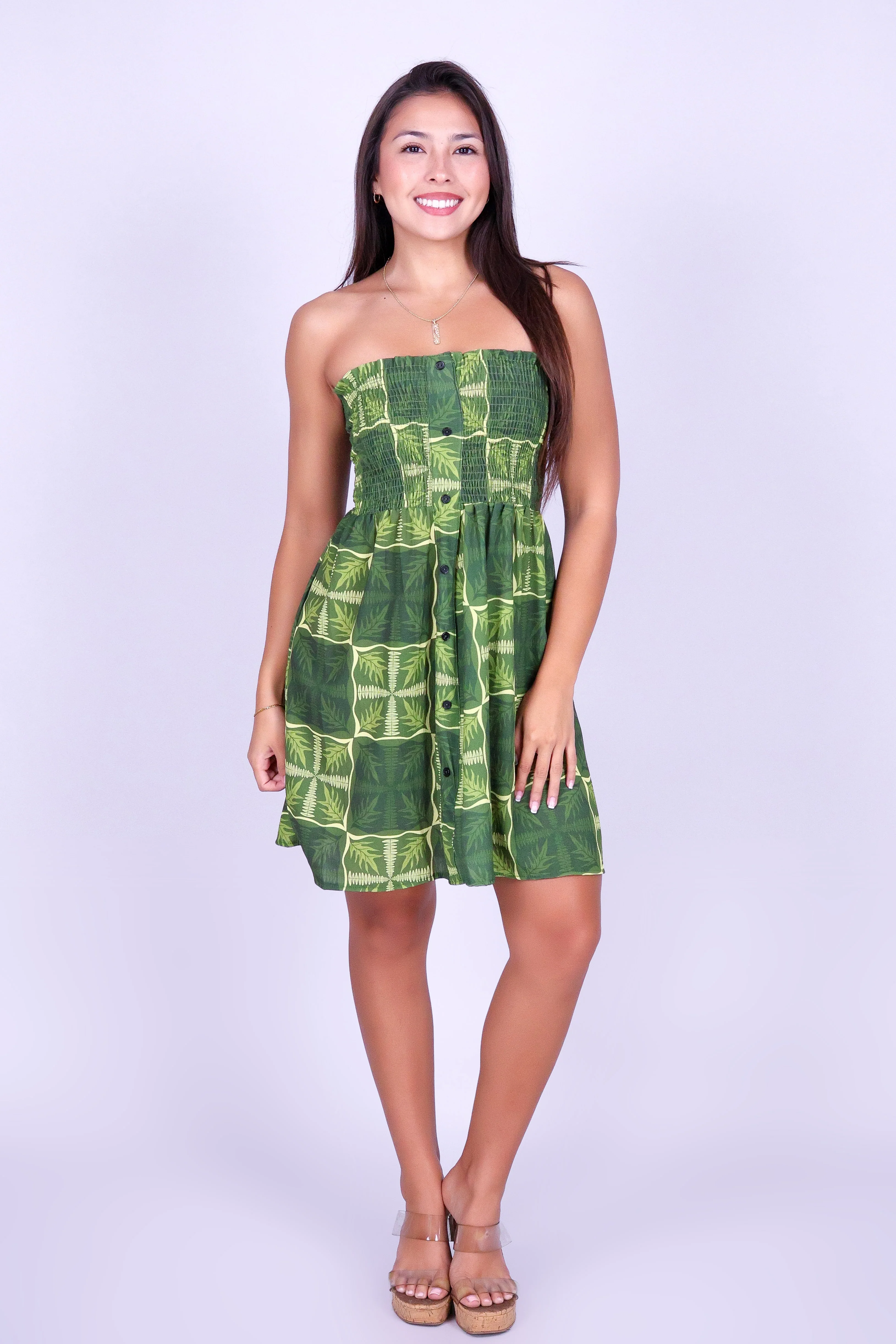 FERN KUIKI SMOCKED BABYDOLL DRESS