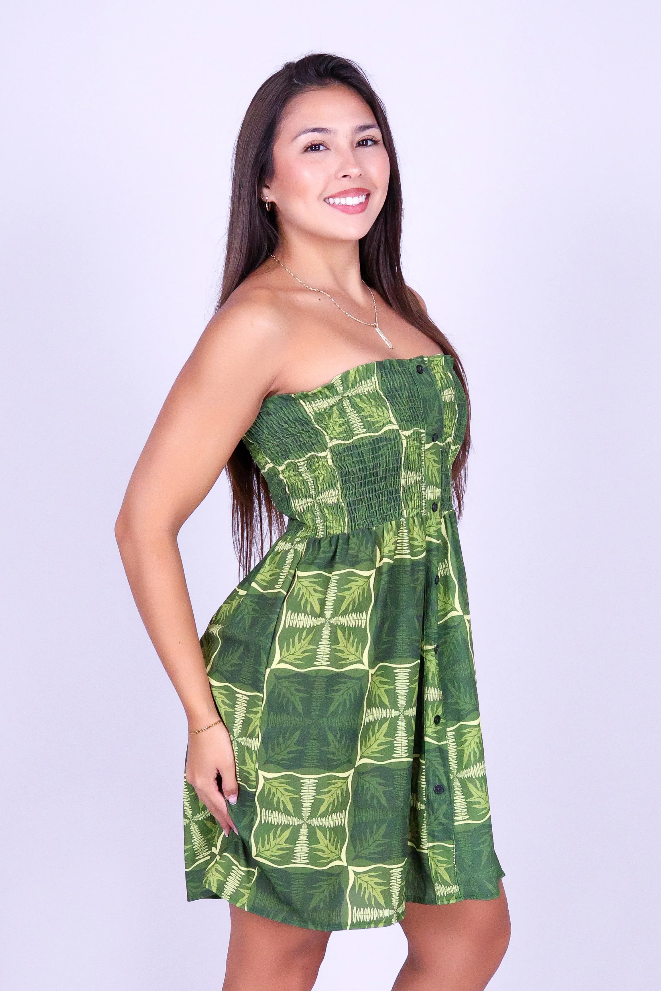 FERN KUIKI SMOCKED BABYDOLL DRESS - Image 3