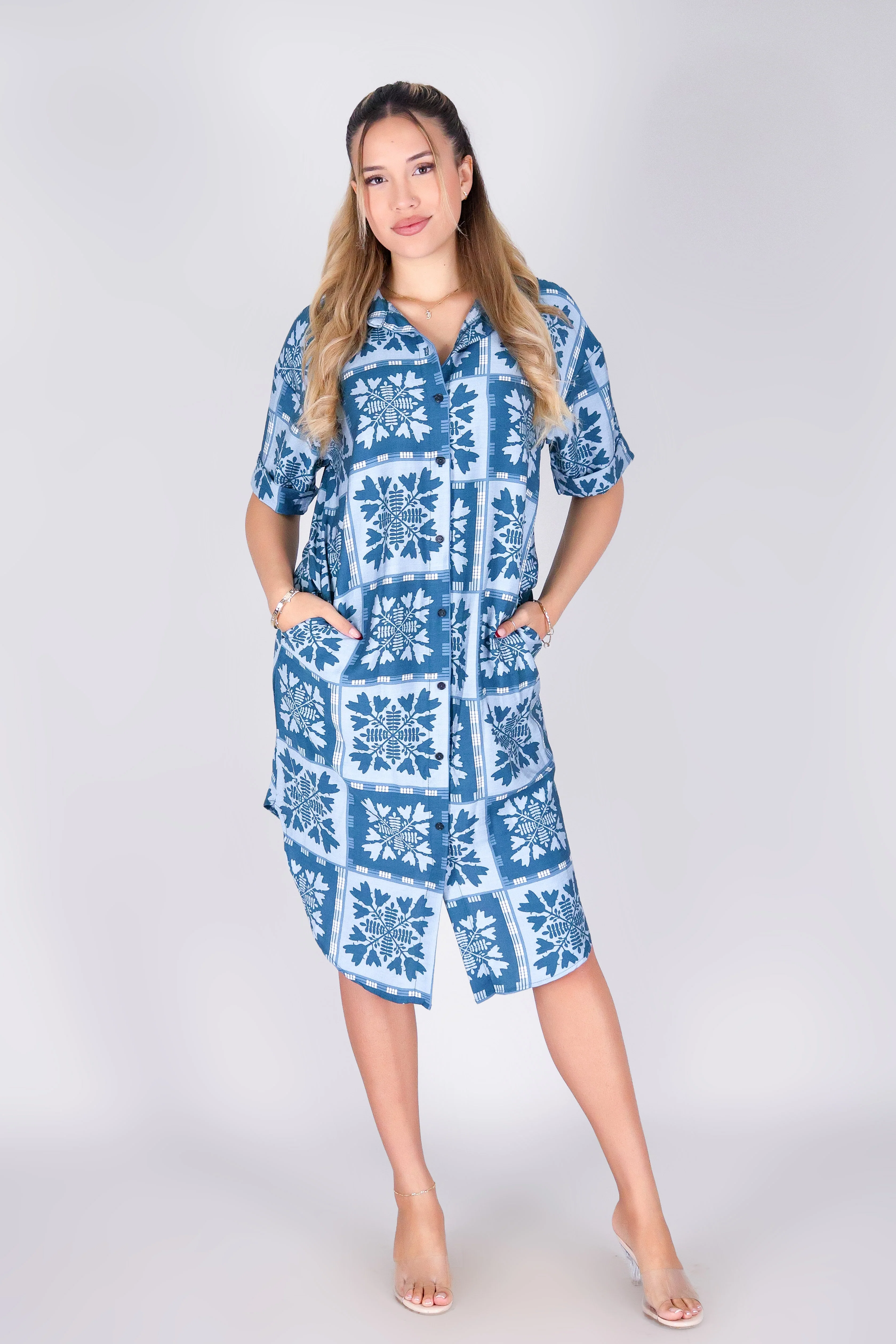 ULEI QUILT BUTTON DOWN DRESS
