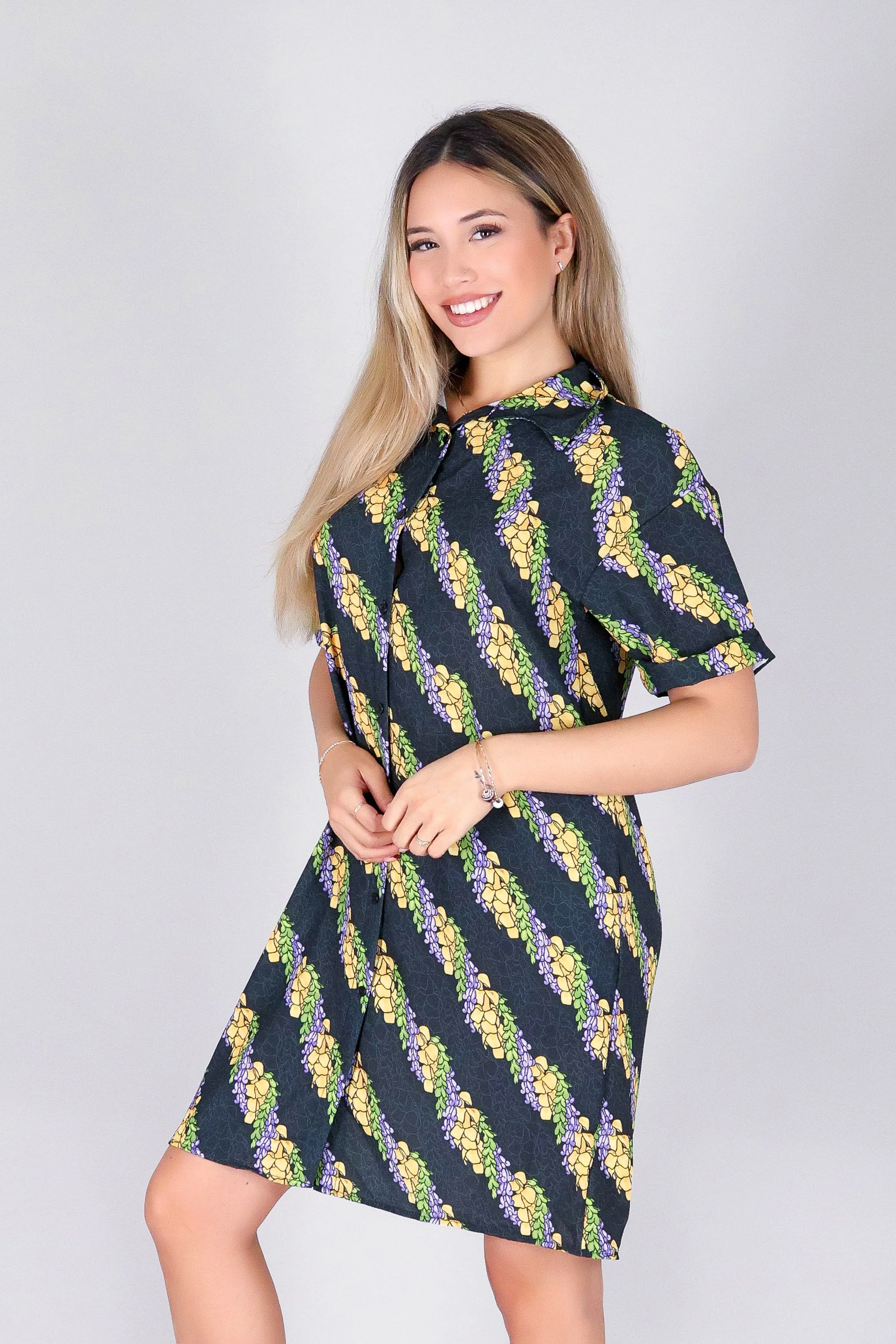 TWISTED LEI BUTTON DOWN DRESS - Image 3