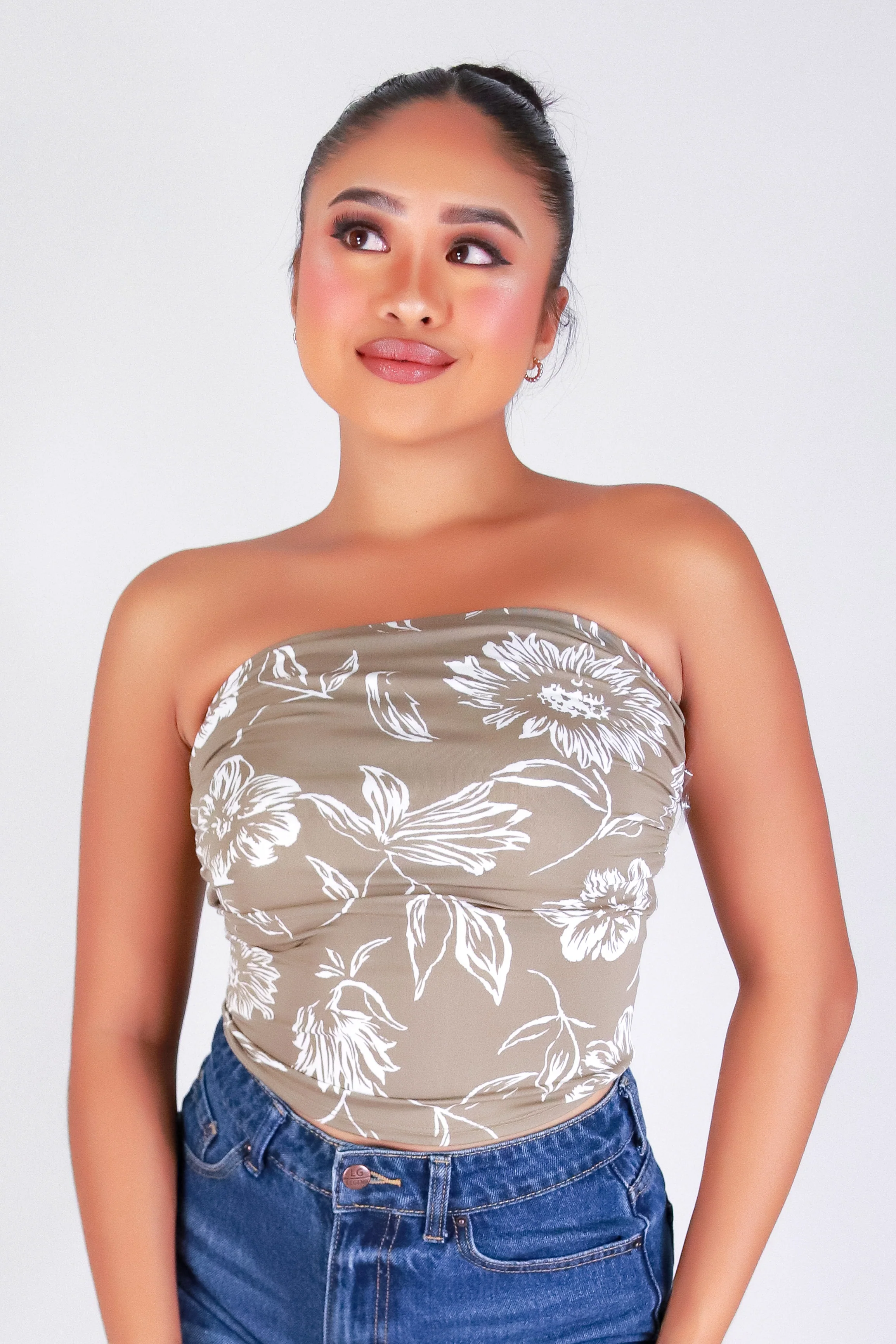 FLORAL EDGE TUBE TOP - Image 2