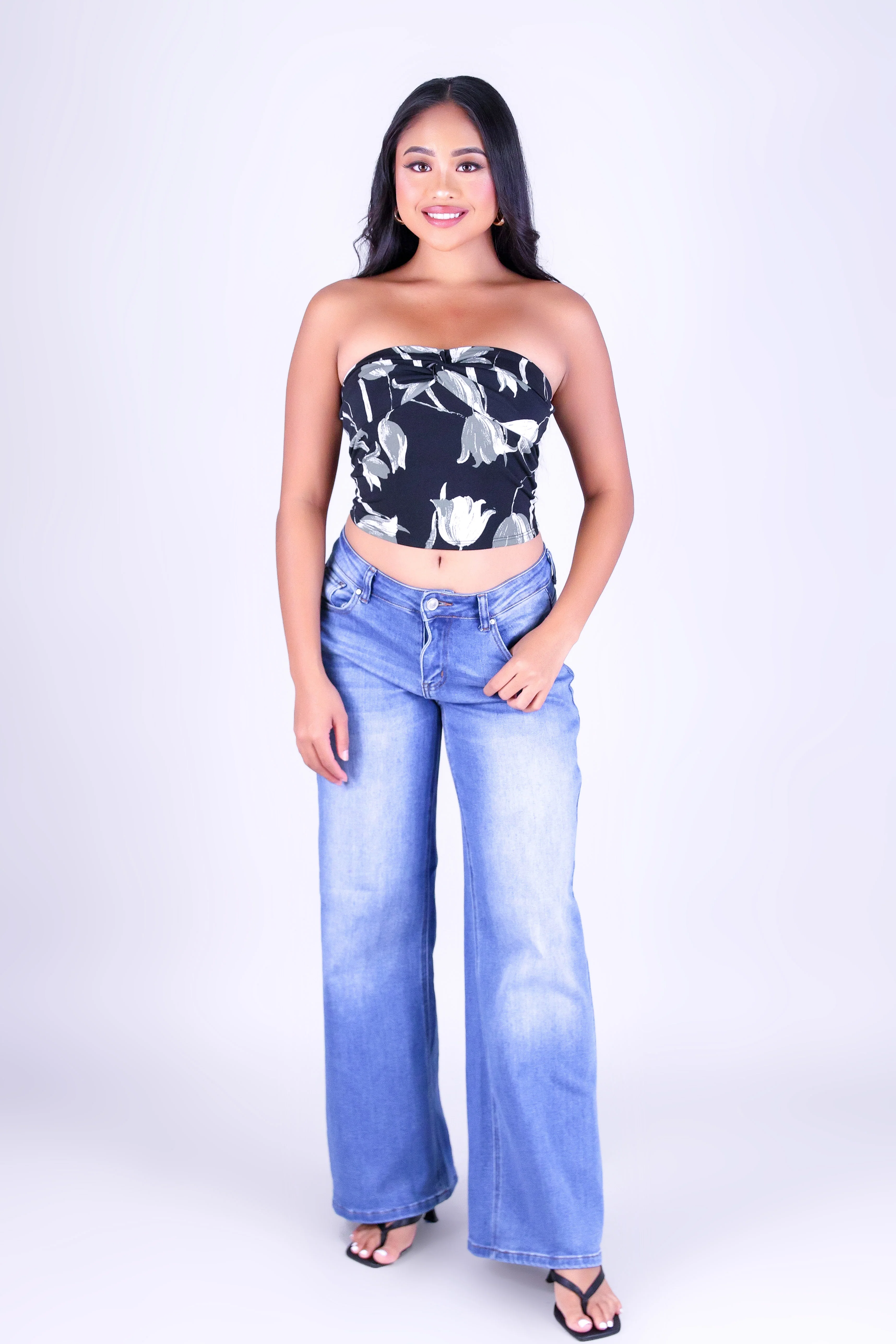 PETAL TOUCH CROP TUBE TOP